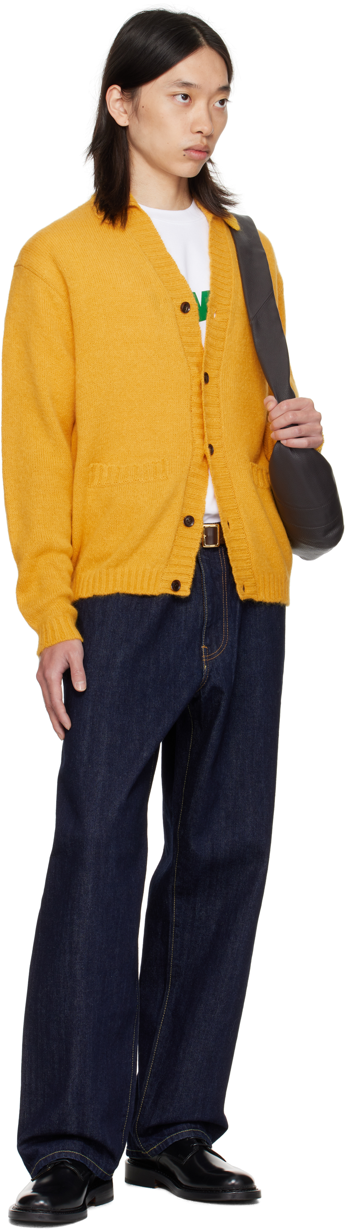 Vowels Navy Baggy Jeans In Animal Print
