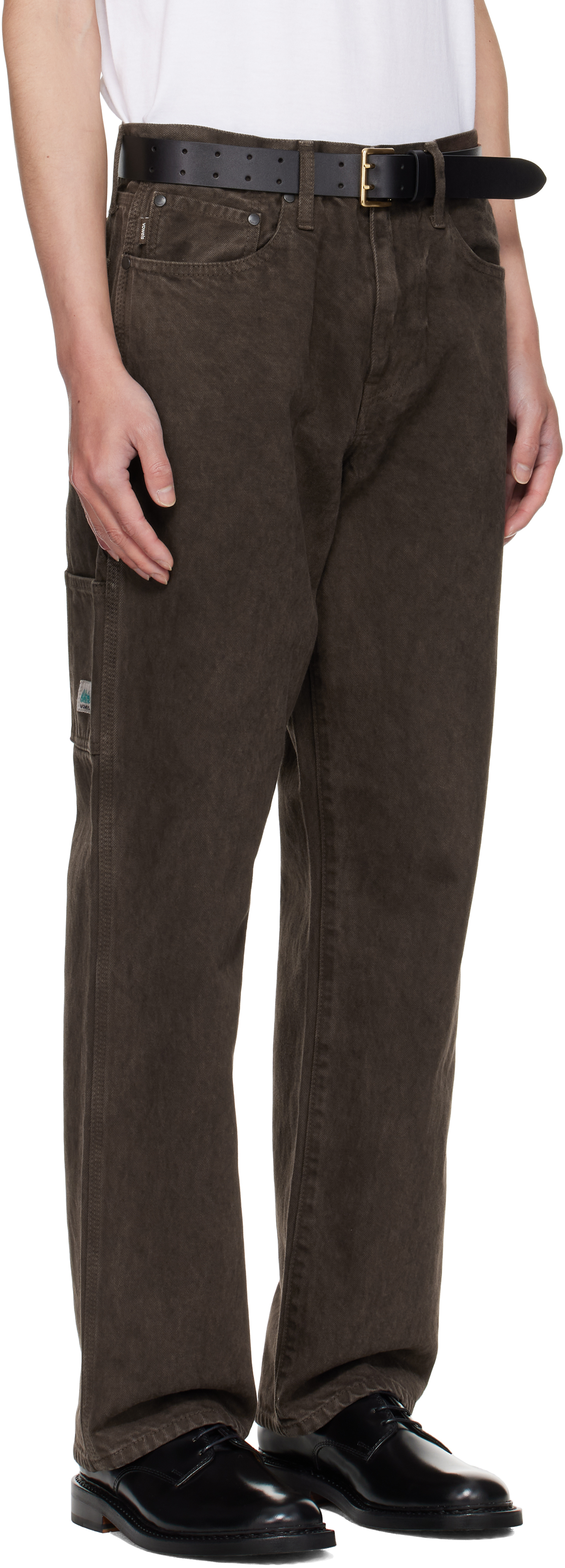Vowels Brown Painter Jeans In Brown