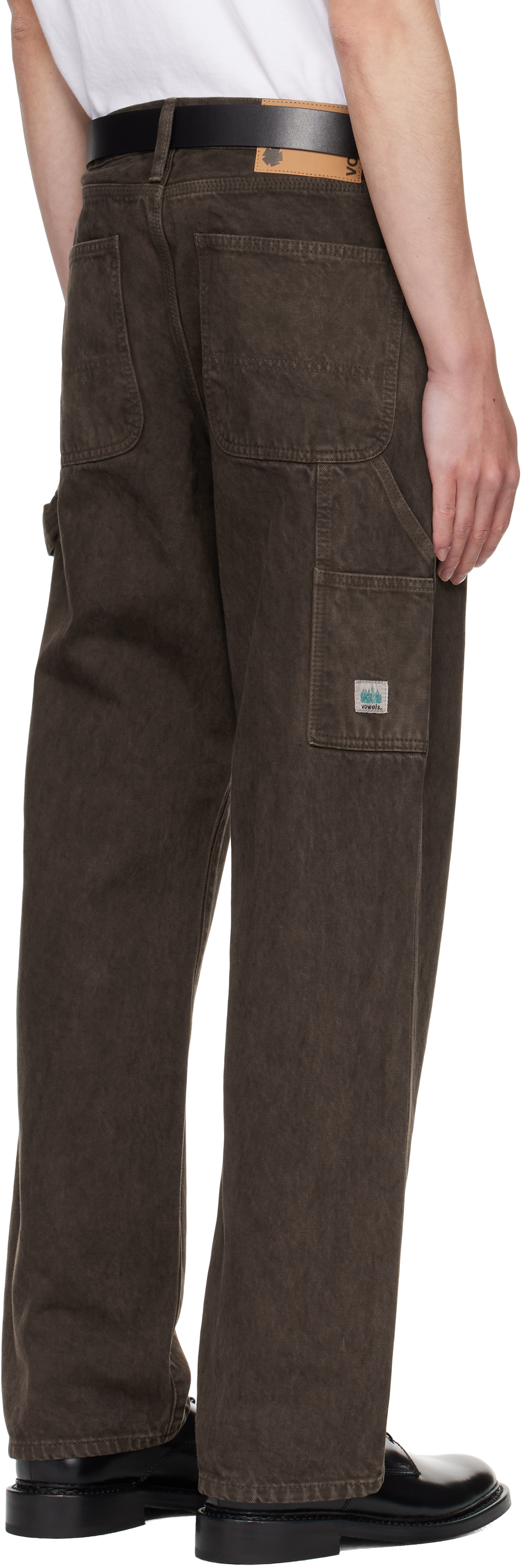 Vowels Brown Painter Jeans In Brown