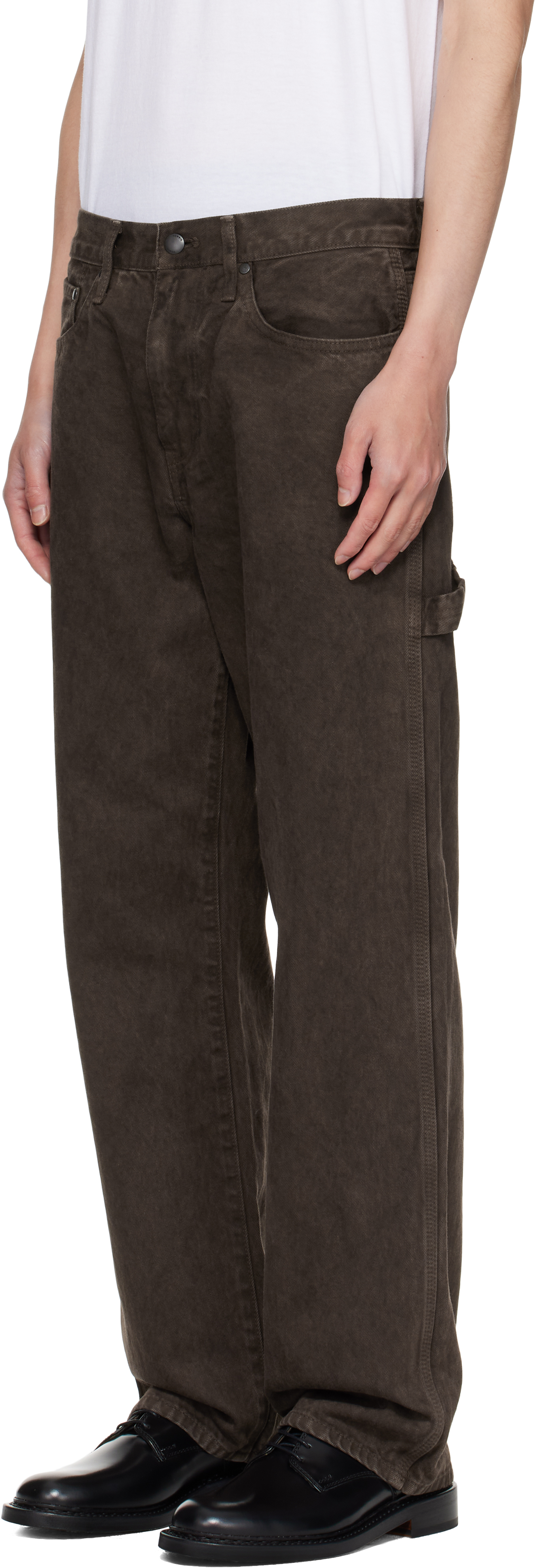 Vowels Brown Painter Jeans In Brown
