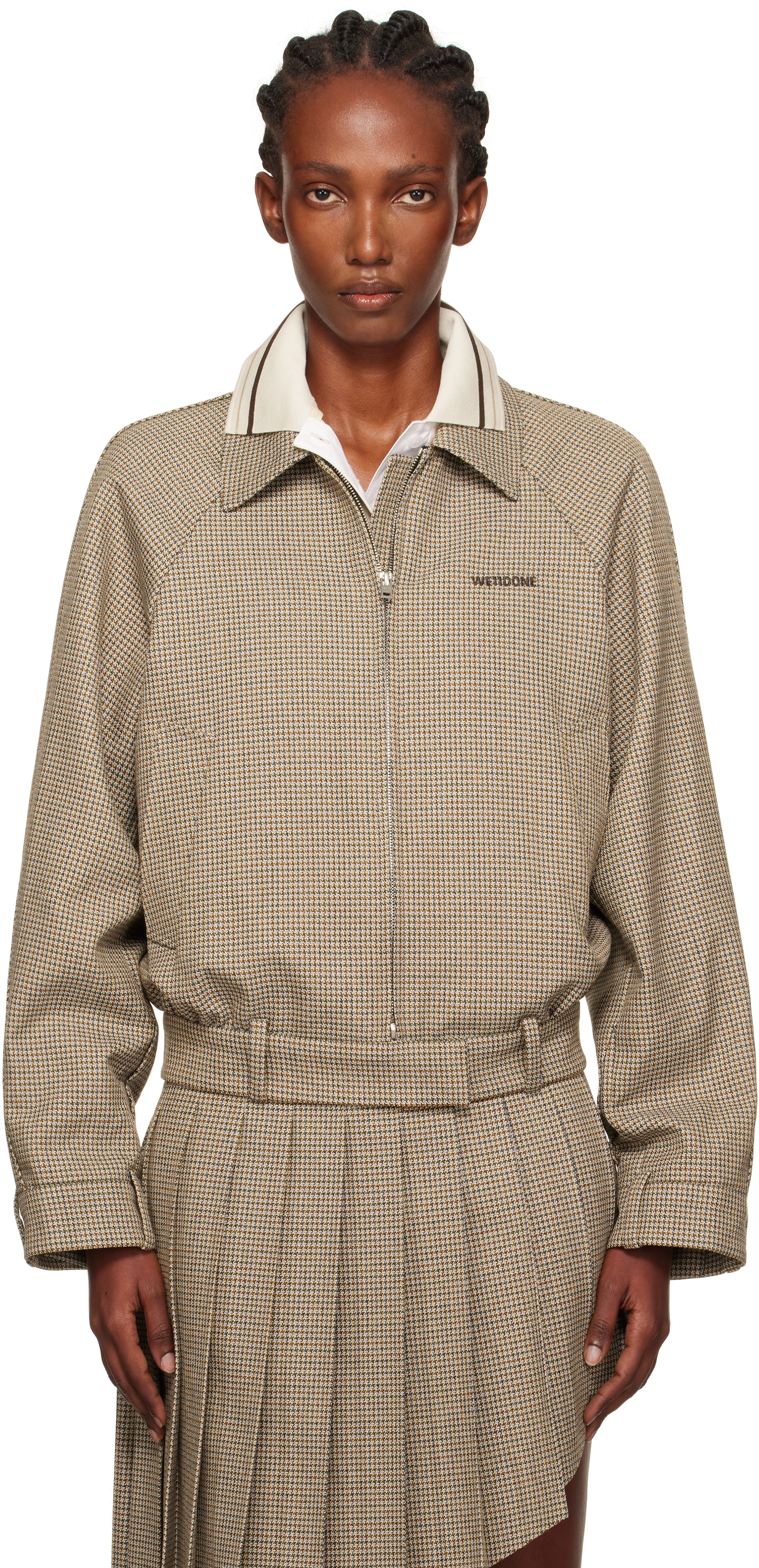 Beige Checked Jacket