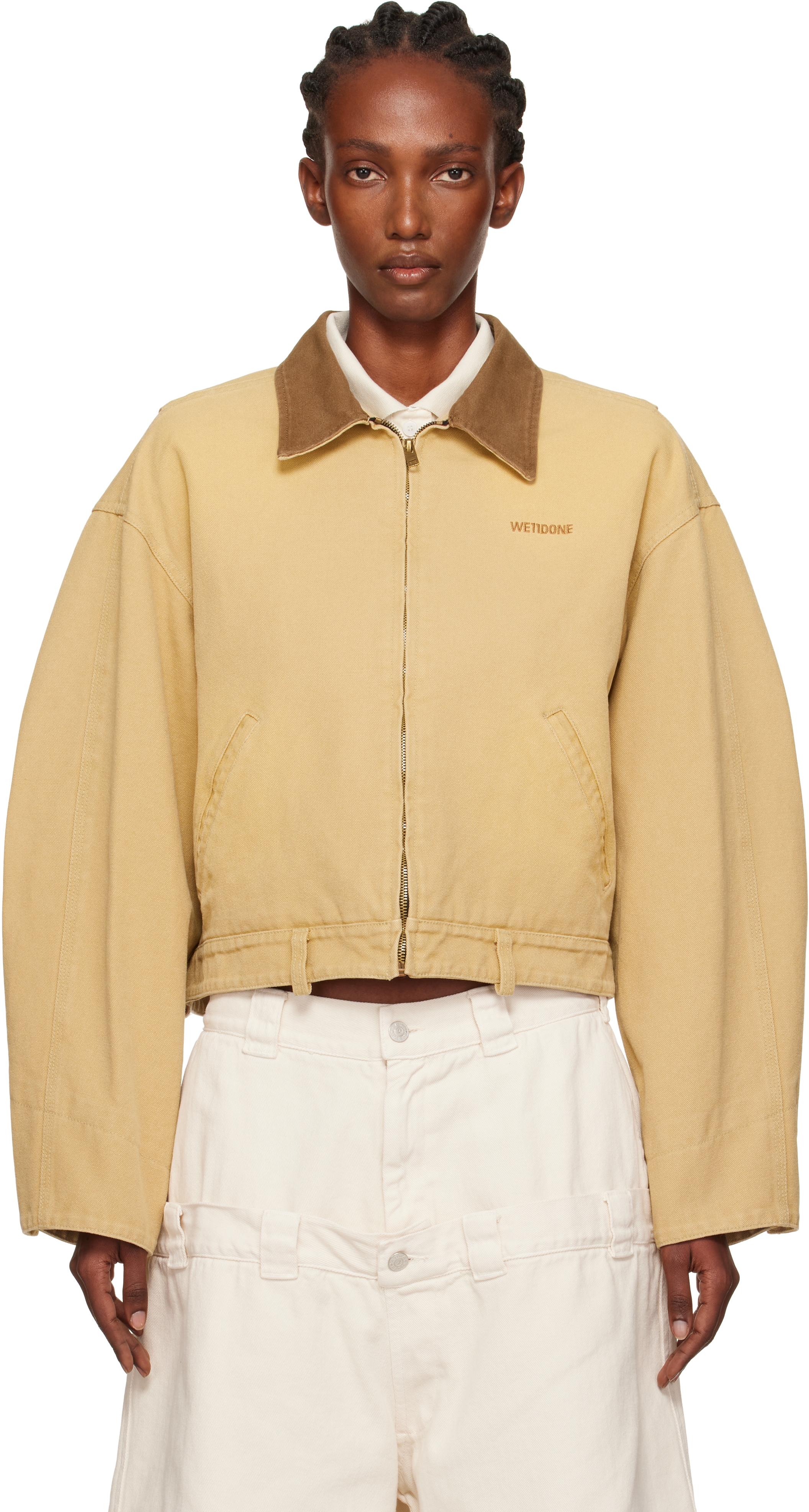 Beige Washed Work Jacket