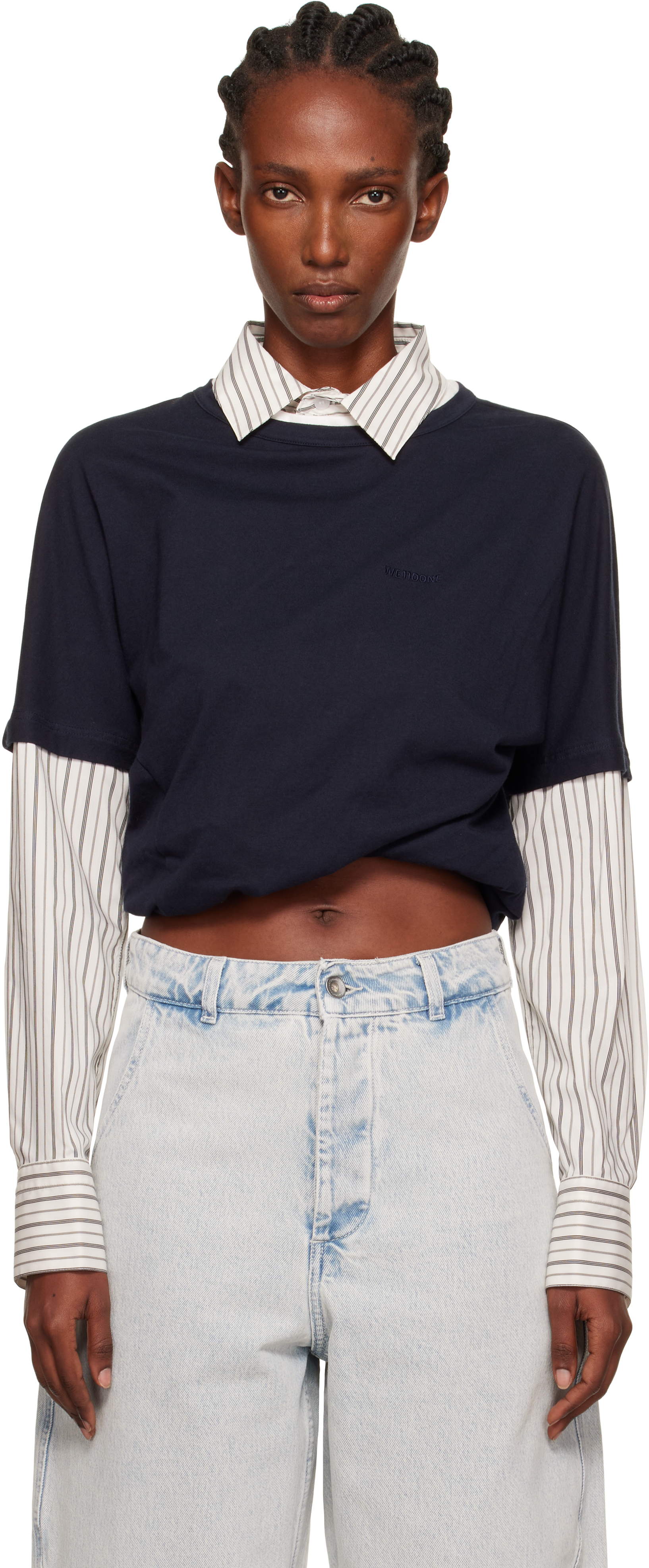 Navy Layered Twist Top