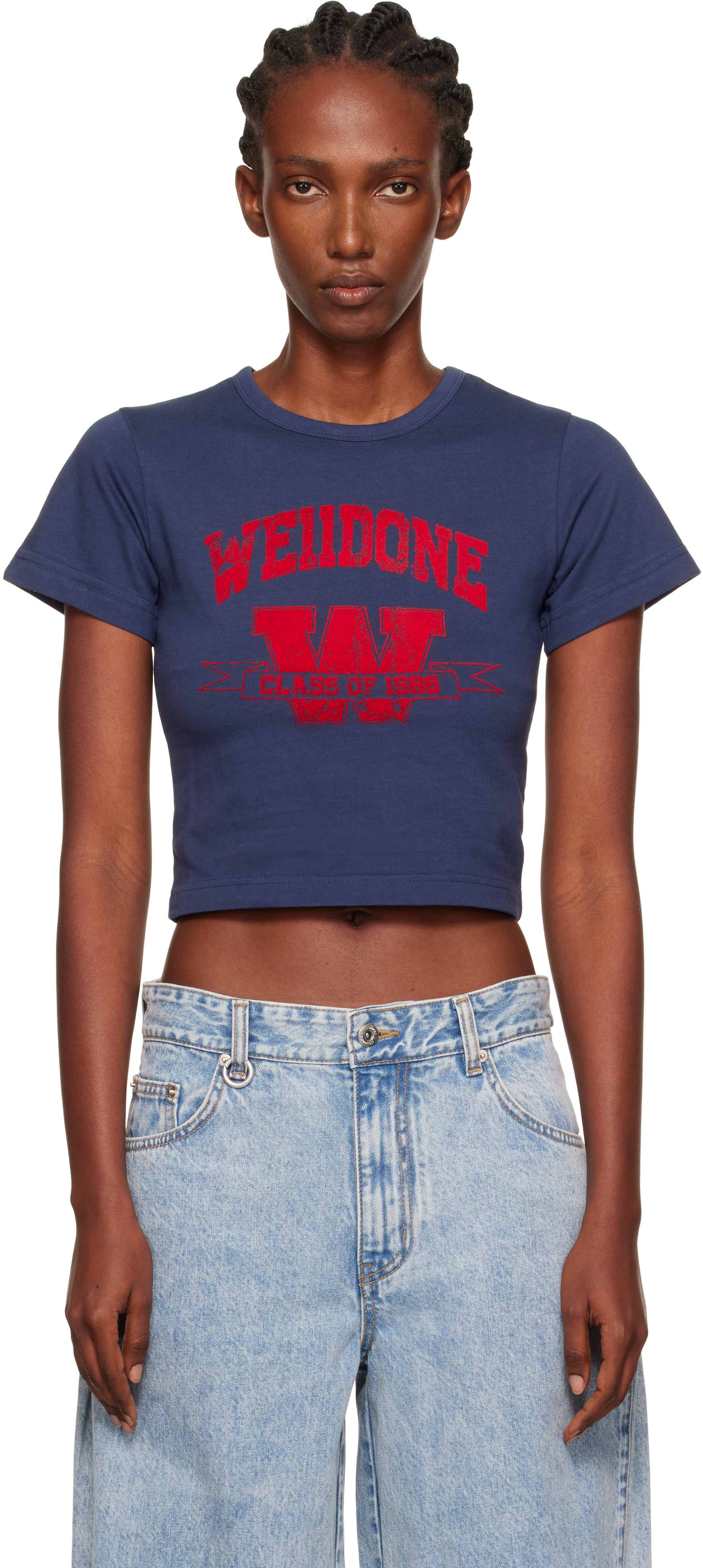 Navy '11' Print Slim-Fit T-shirt