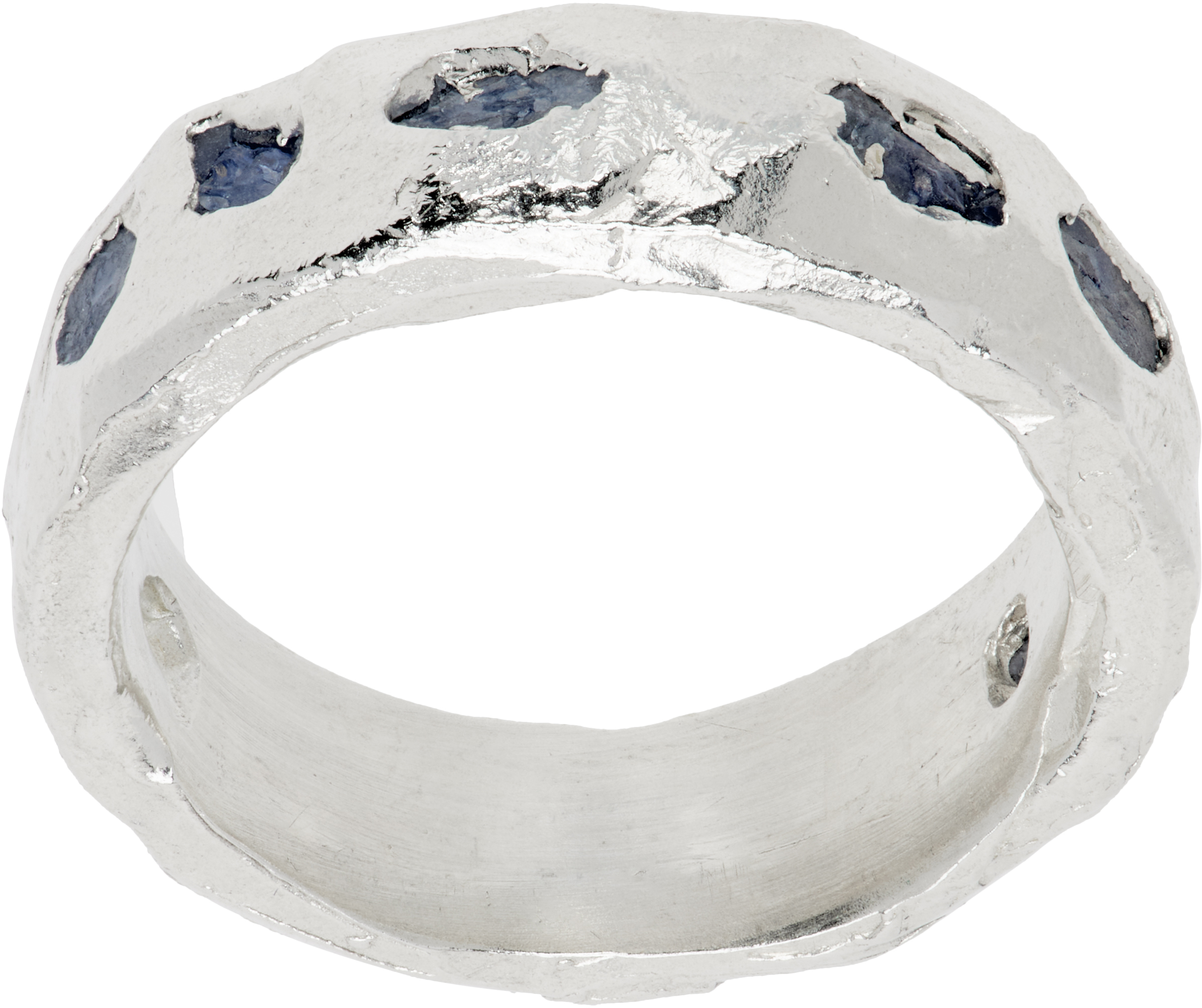 Raw Blue Scatter Band Ring