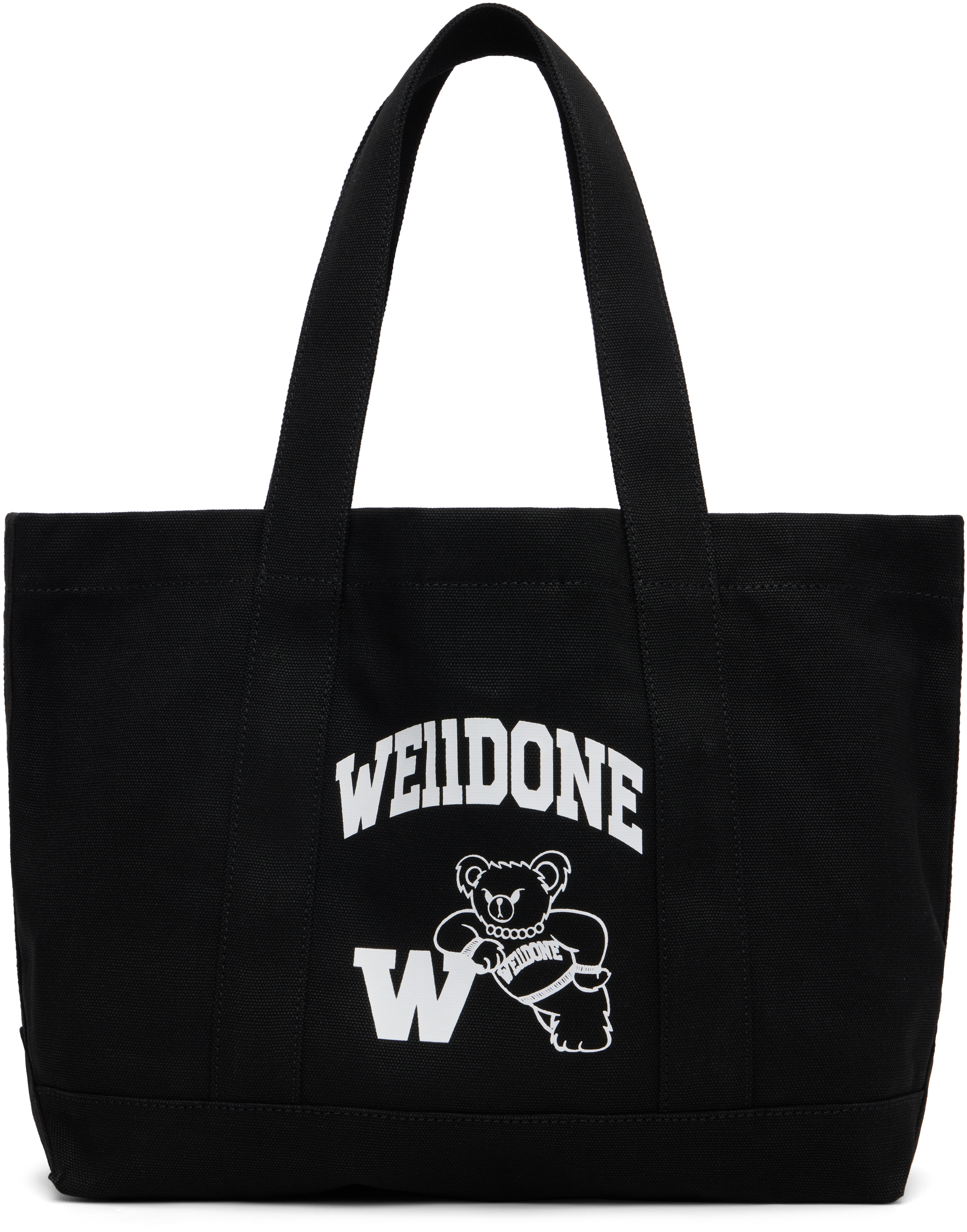 Black Varsity Canvas Tote