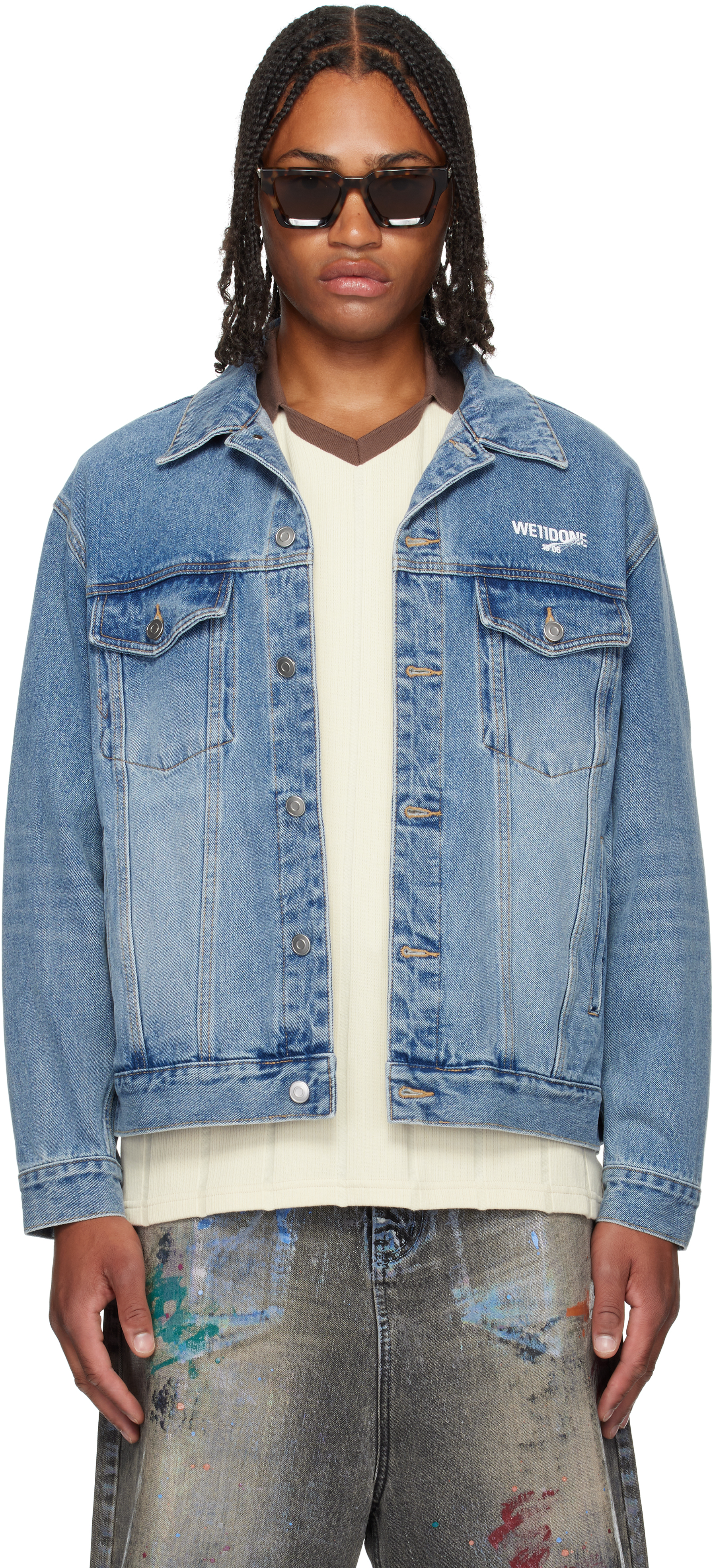 Blue Logo Trucker Denim Jacket