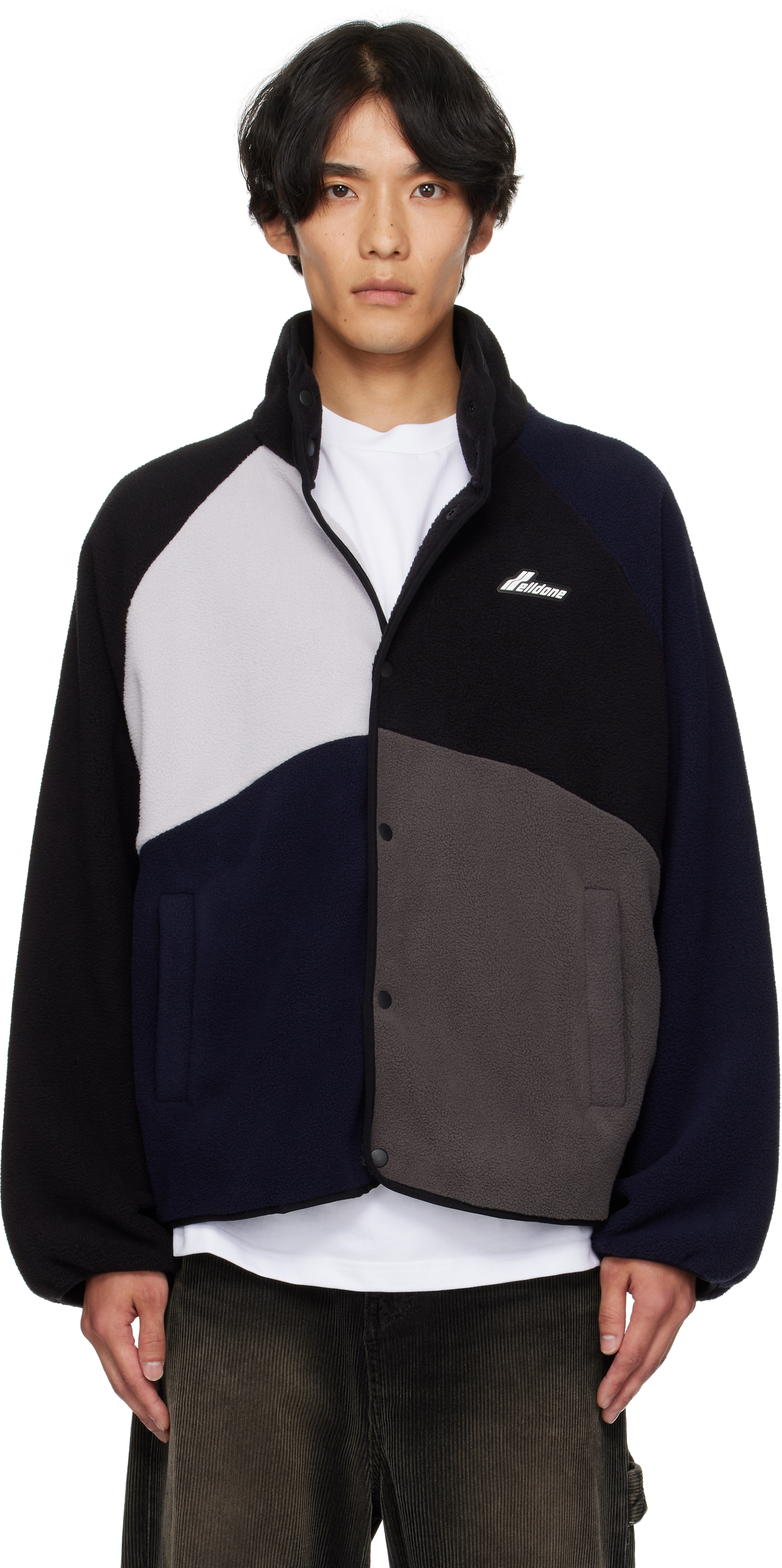 We11 Done Multicolor Colorblock Fleece Jacket In Black
