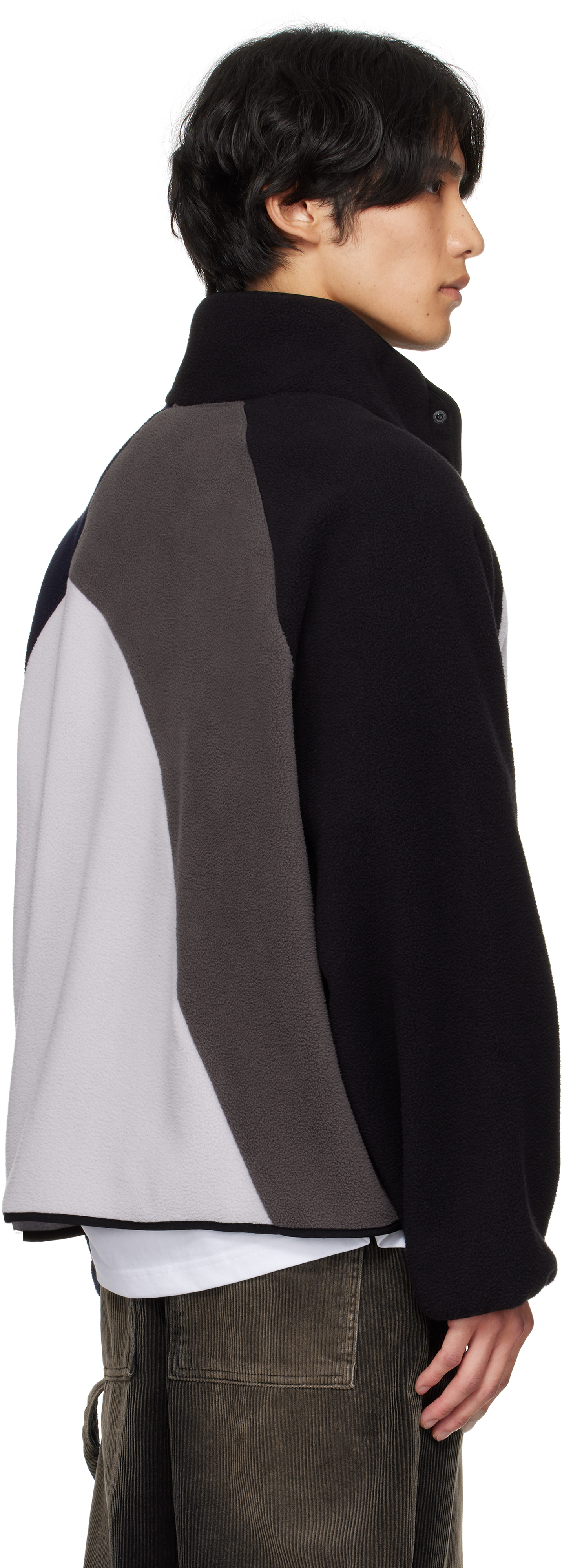 We11 Done Multicolor Colorblock Fleece Jacket In Black
