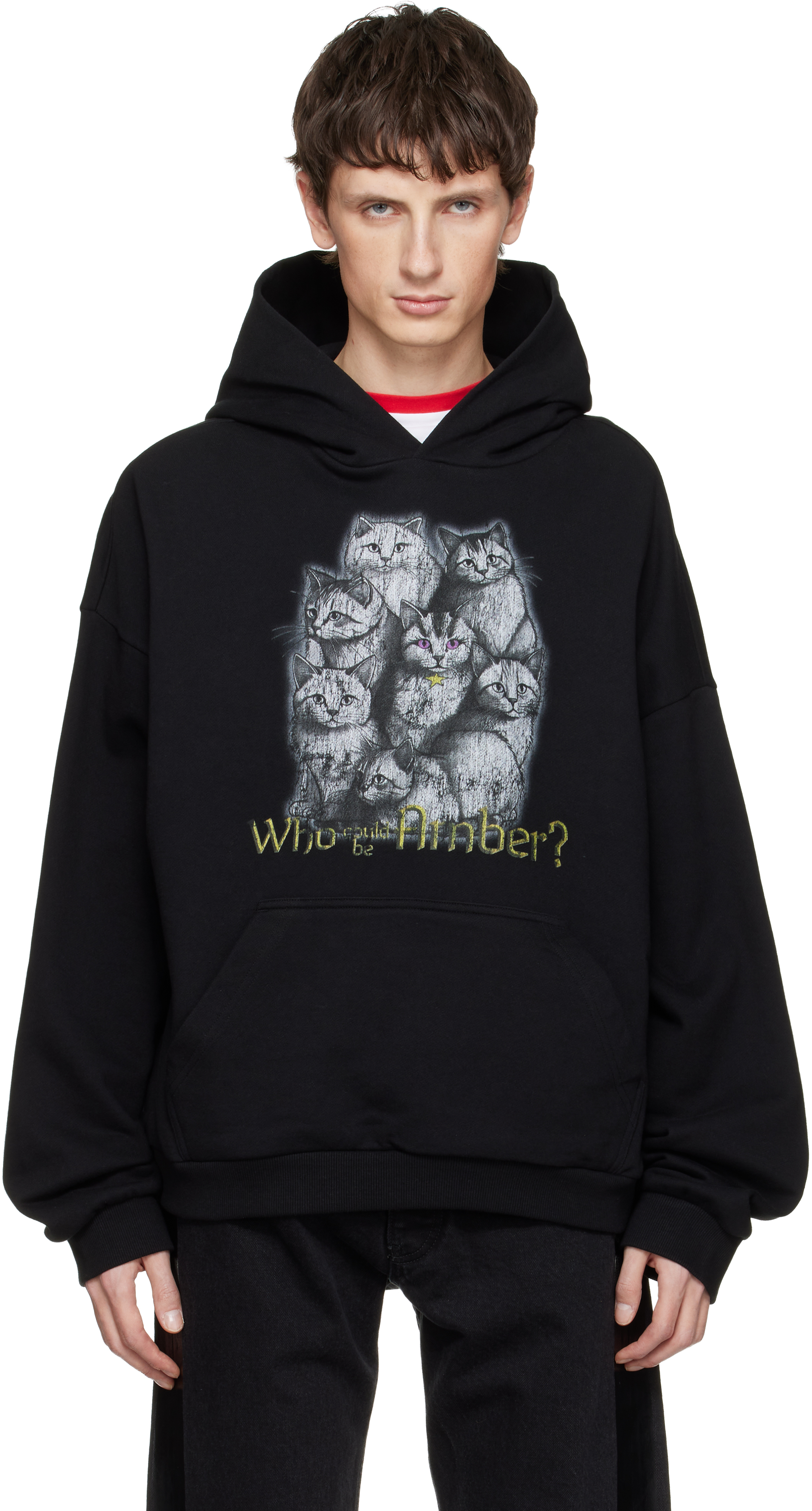 We11done: Black Who Is Amber Hoodie | SSENSE