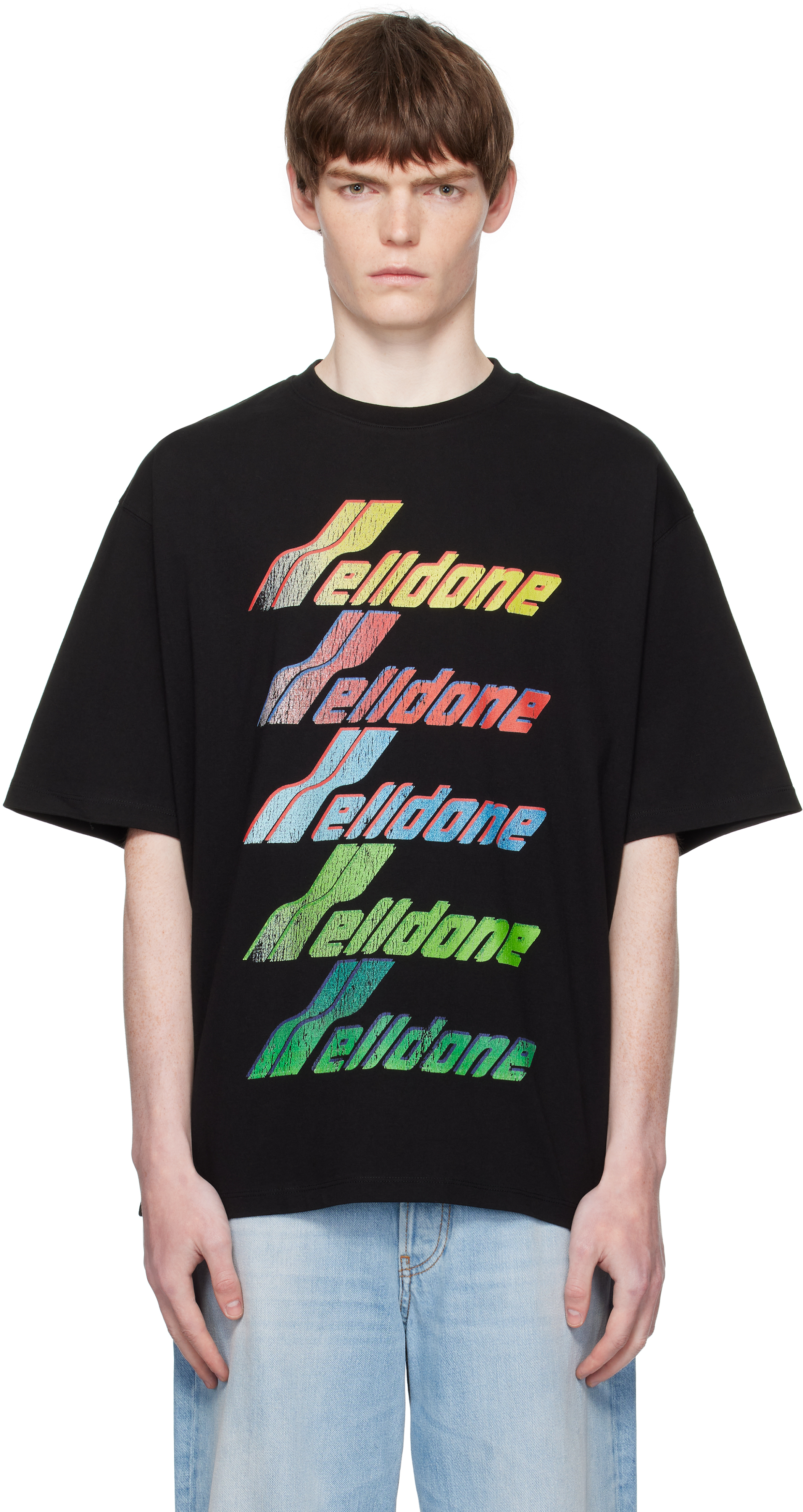 Black Multi Rainbow Logo T-shirt