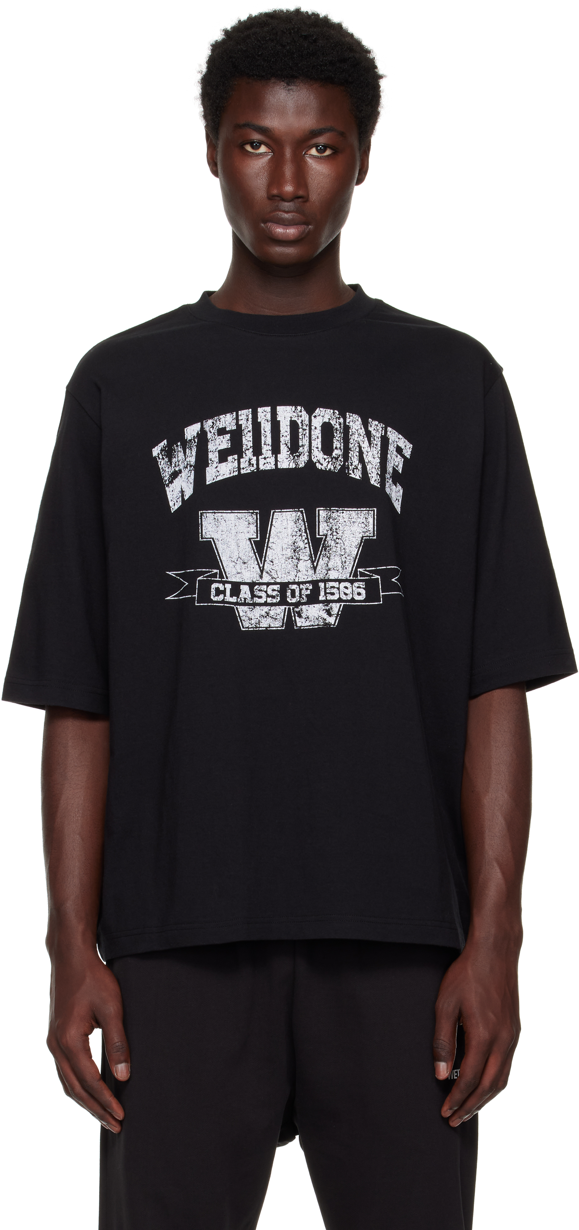 We11 Done We11done Black Reflective Logo T-shirt | ModeSens