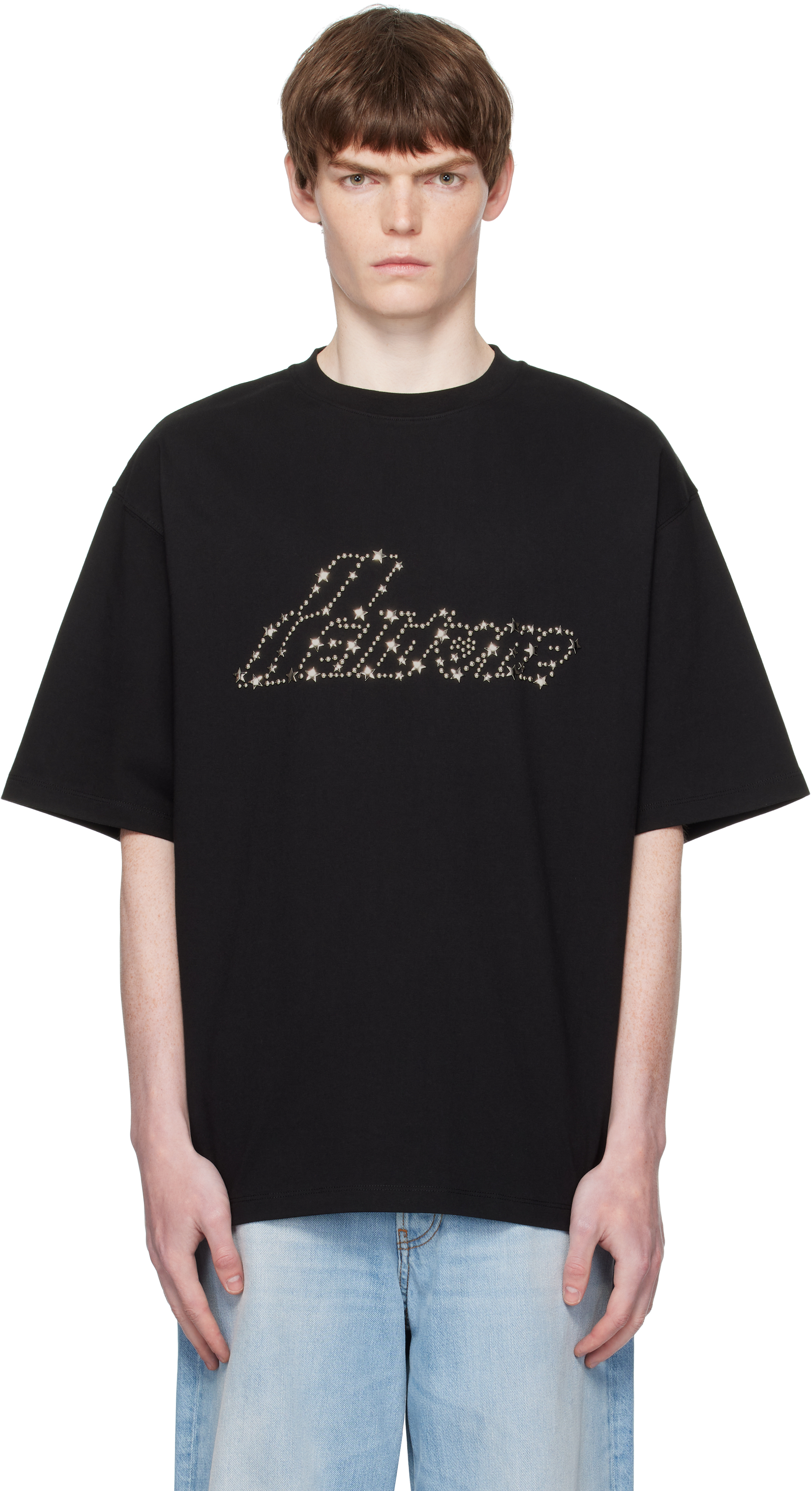 Black Pearly 'WE11DONE' Logo T-shirt