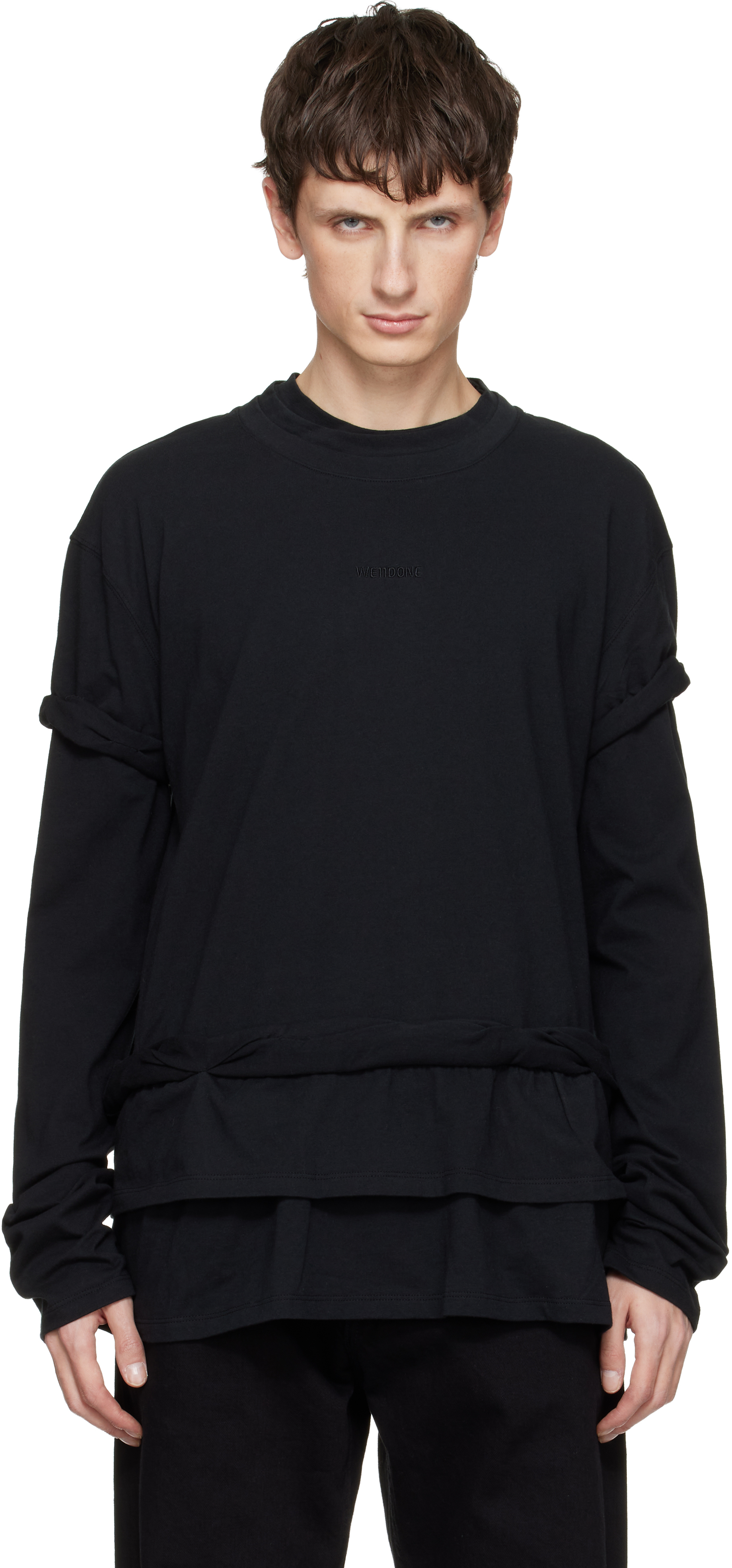 We11 Done Black Triple-layered T-shirt