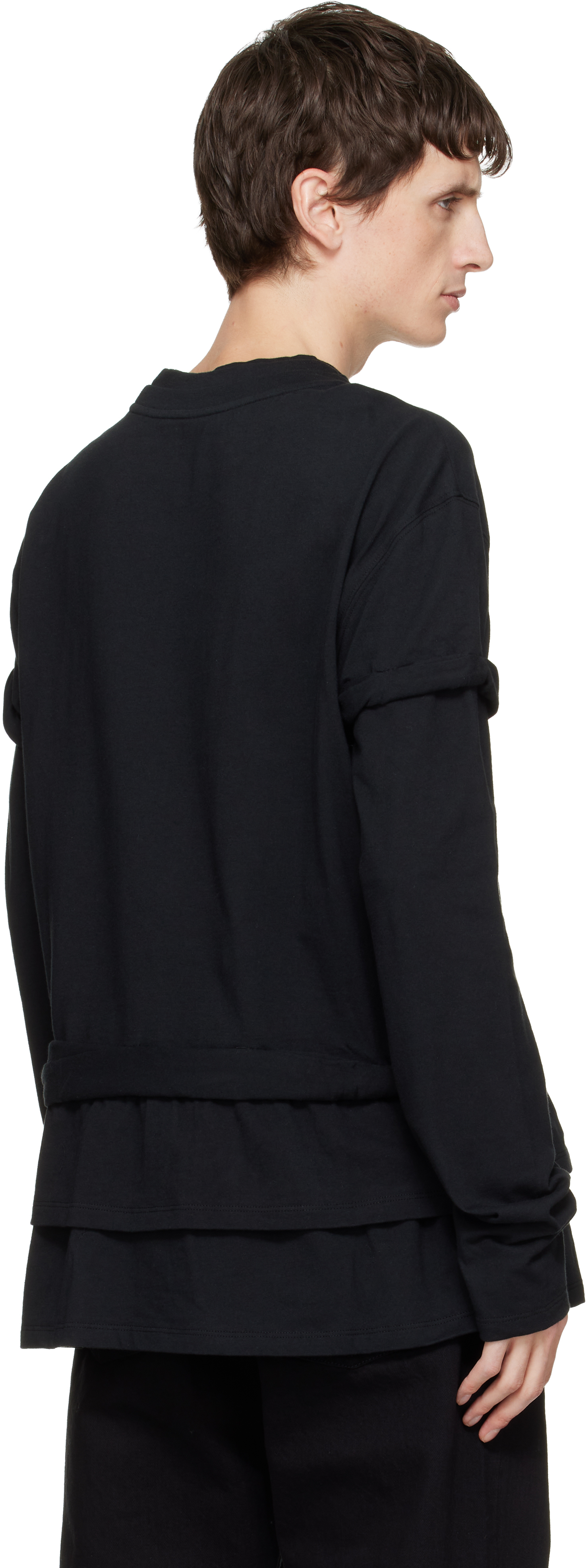 We11 Done Black Triple-layered T-shirt In Black