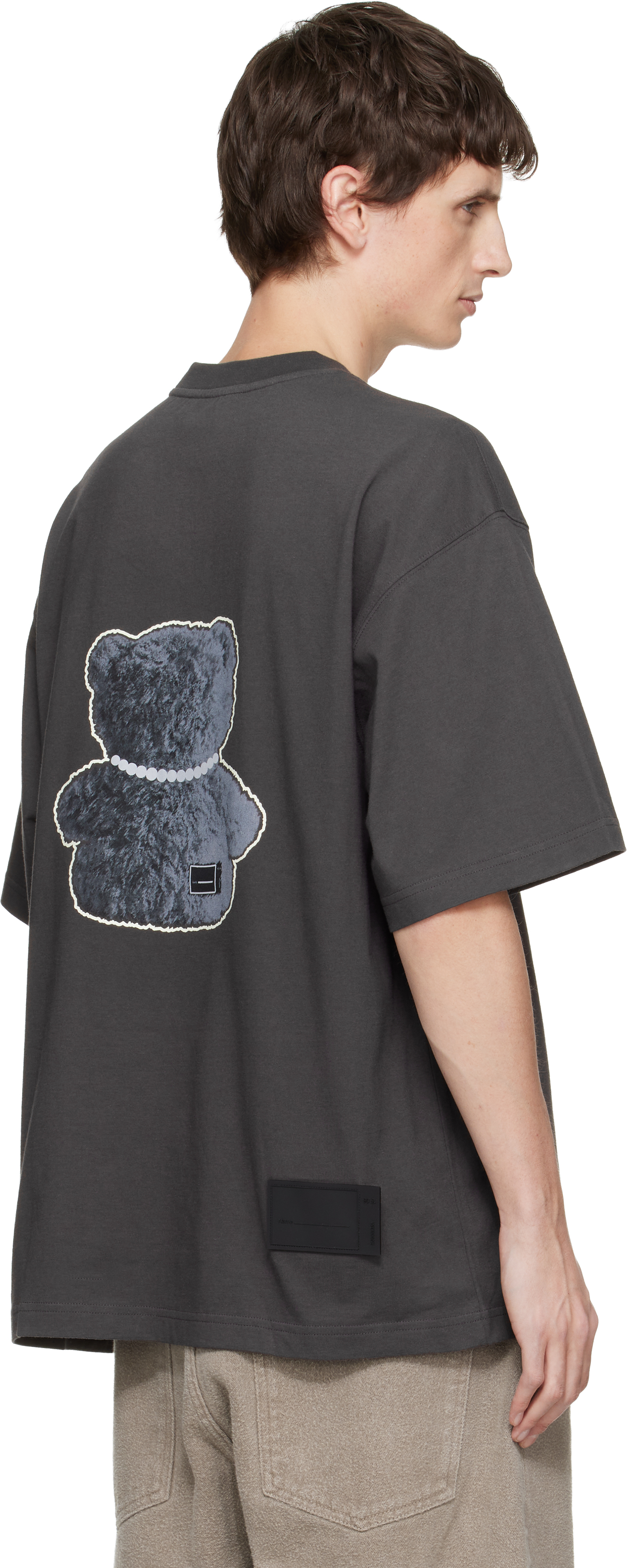 We11 Done Gray Pearl Necklace Teddy T-shirt In Multi