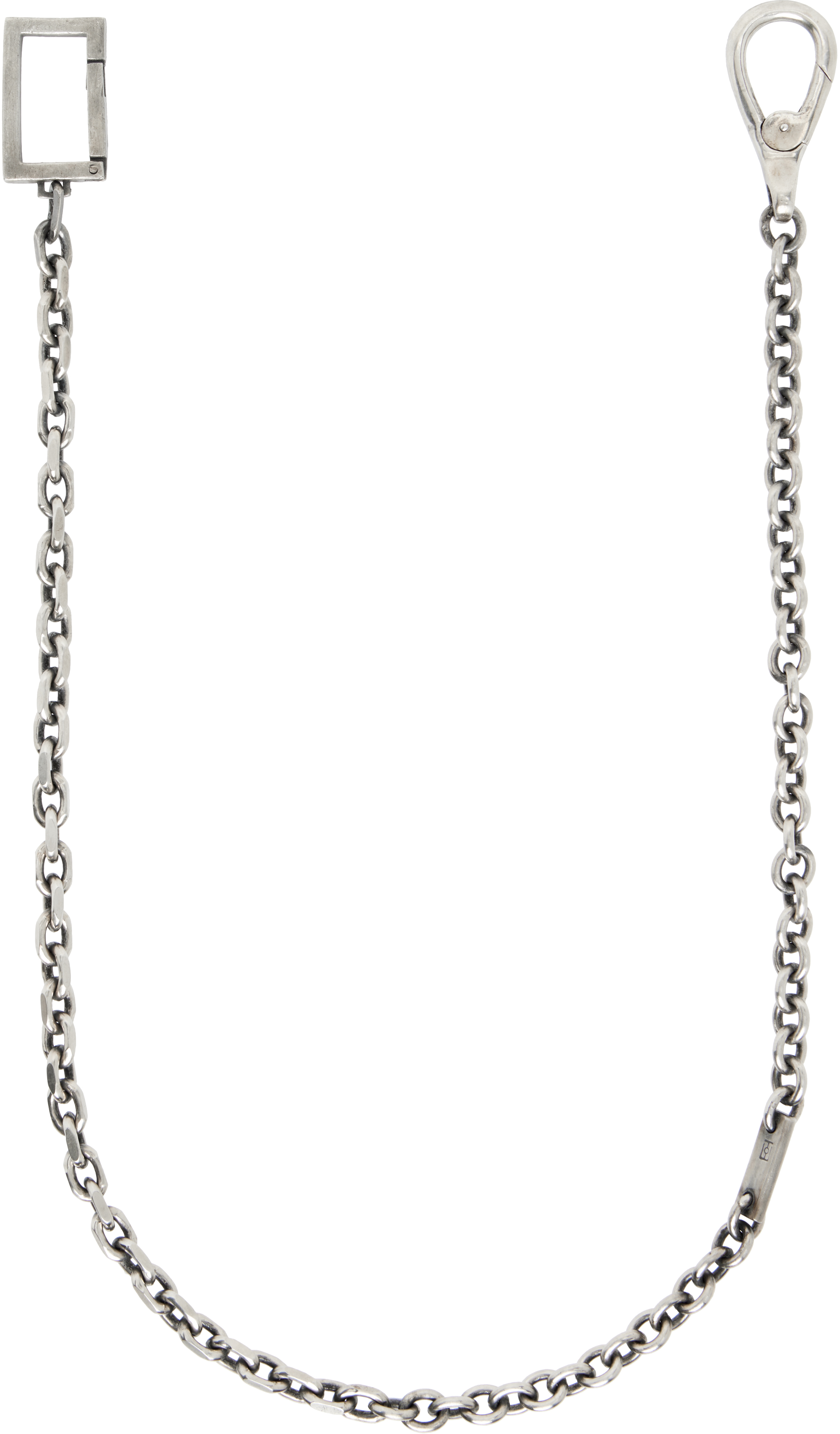 Silver Diamond Cut Cable Chain Keychain
