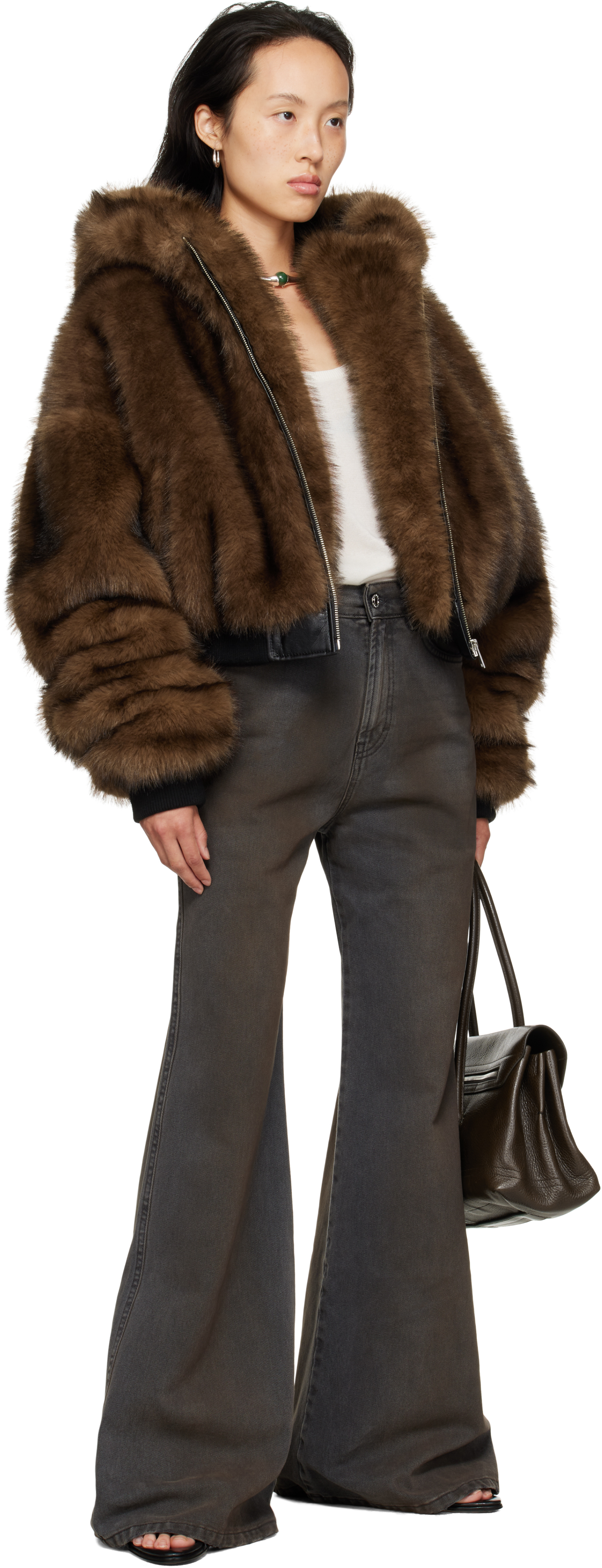 Lu'u Dan Brown Yeti Outlaw Faux-fur Jacket In Brown