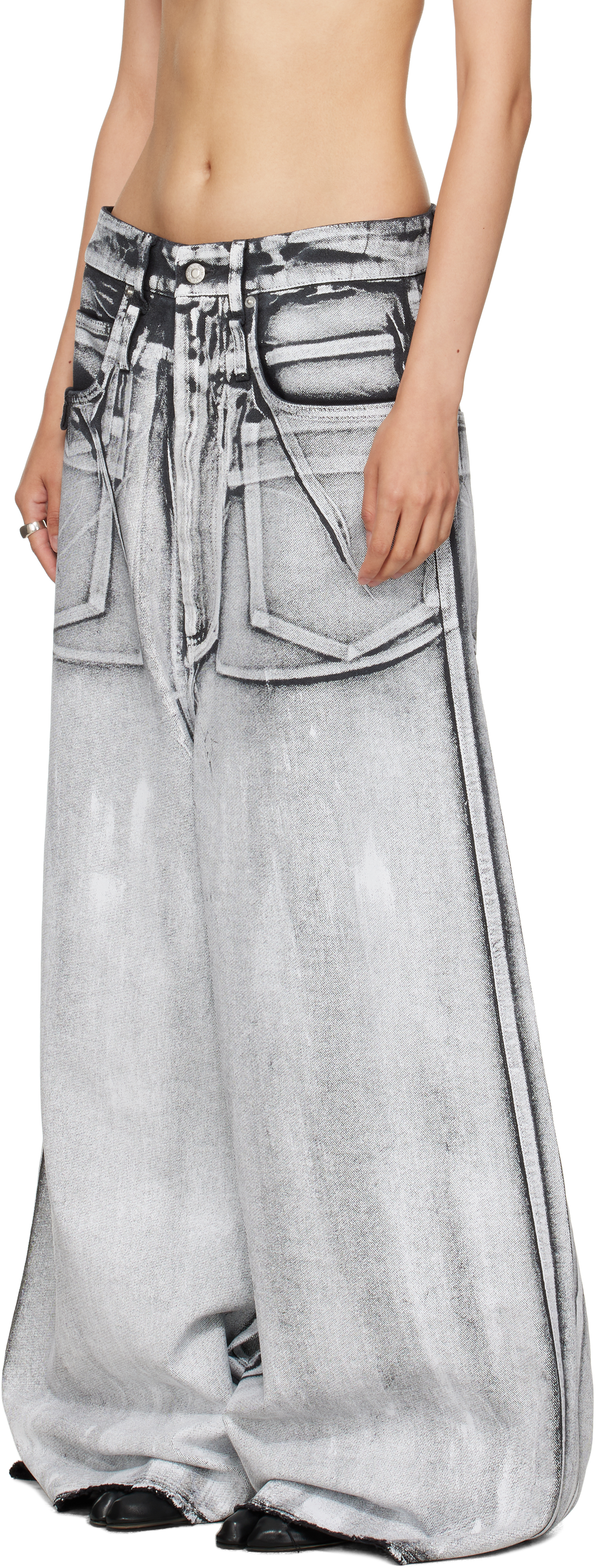 Lu'u Dan Gray Radiation Dumpster Jeans In Gray