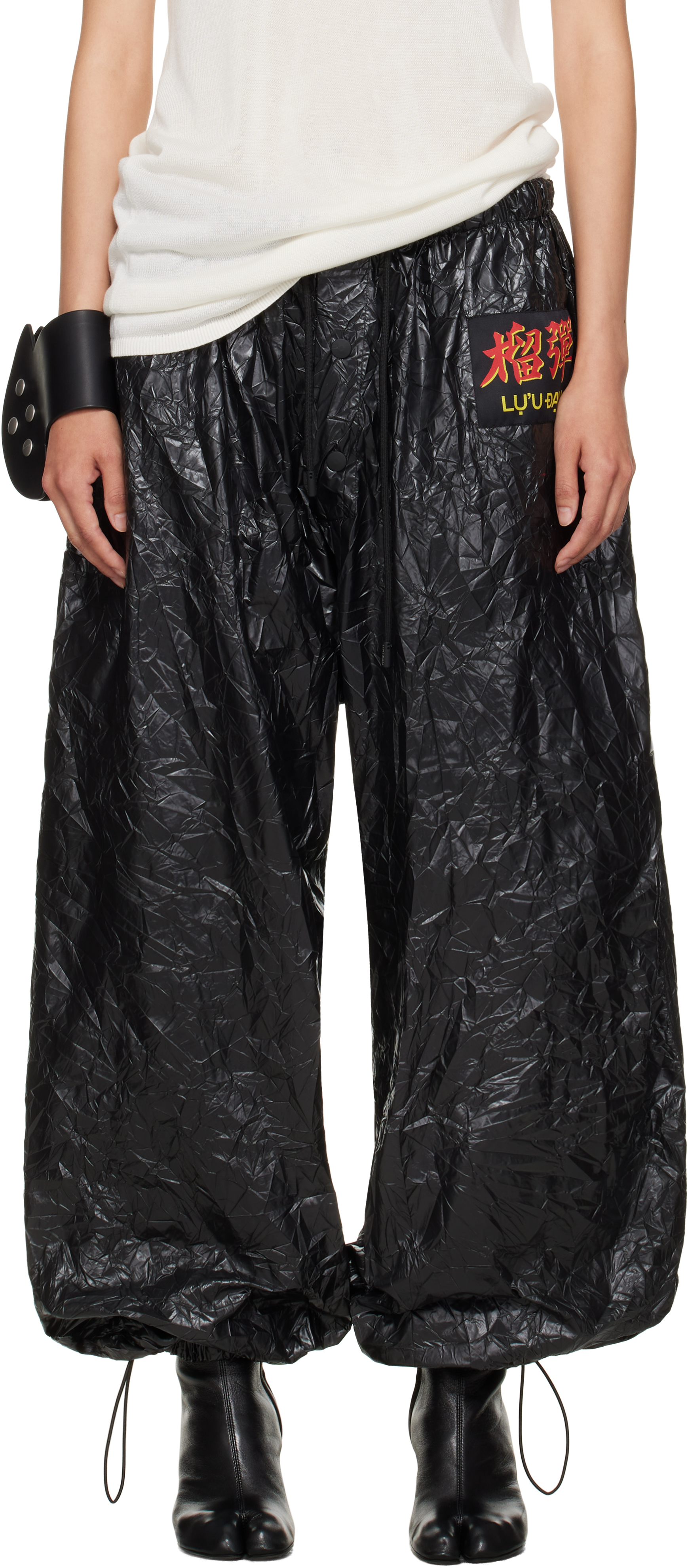Lu'u Dan Black Shell Sweatpants In Black
