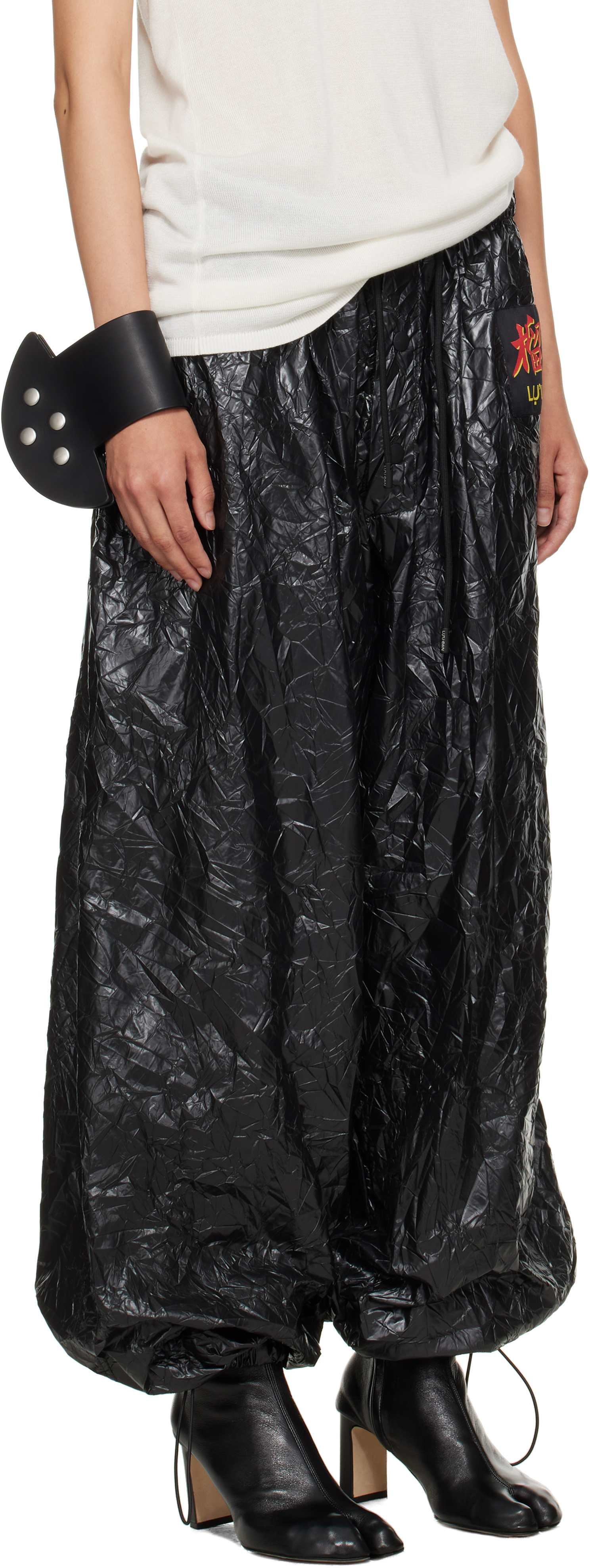Lu'u Dan Black Shell Sweatpants In Black