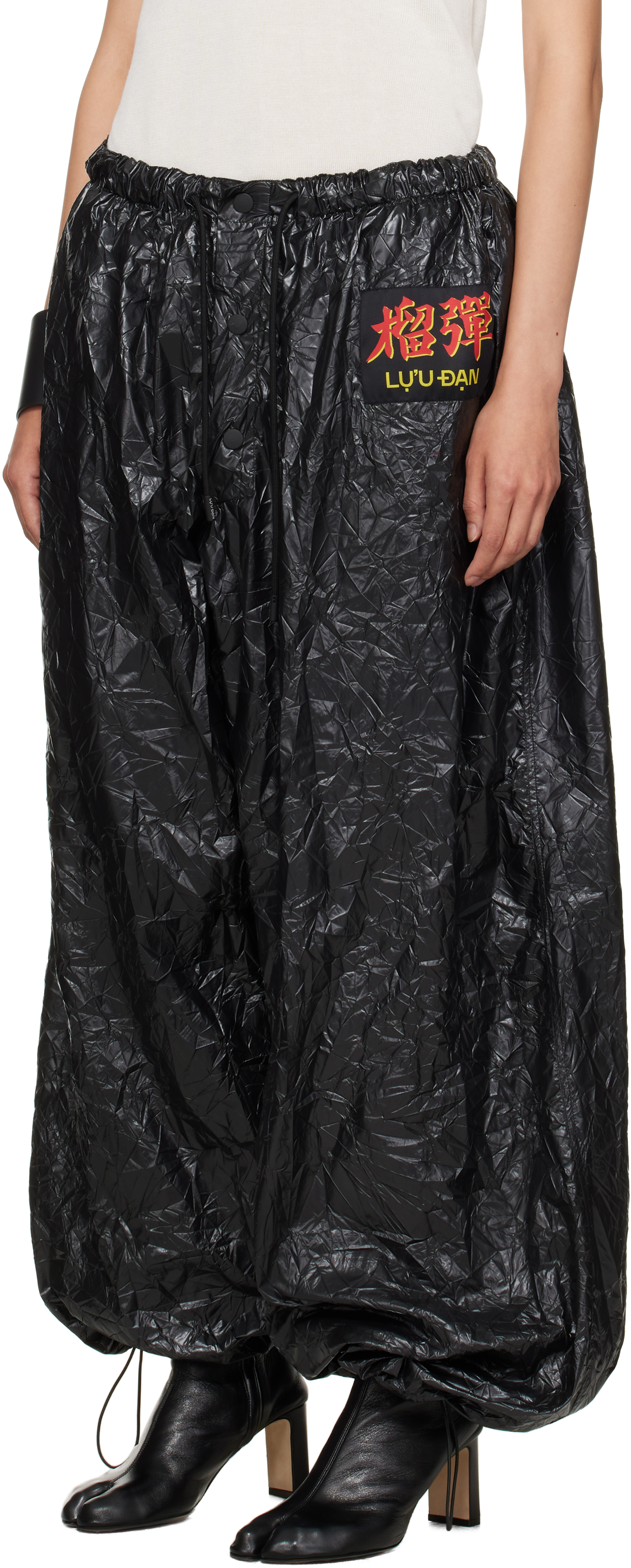 Lu'u Dan Black Shell Sweatpants In Black