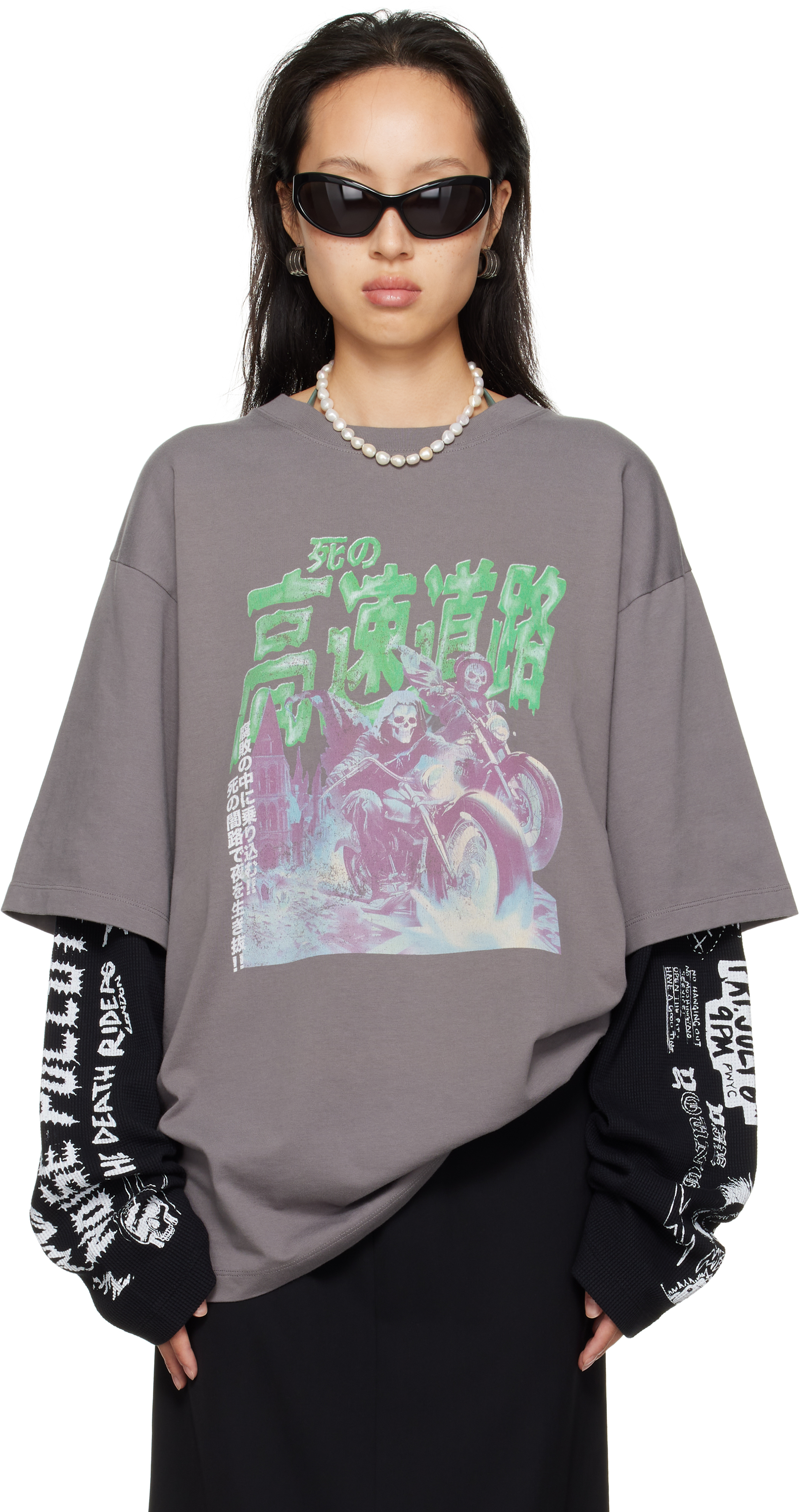 Lu'u Dan Double Deck T-shirt In Gray