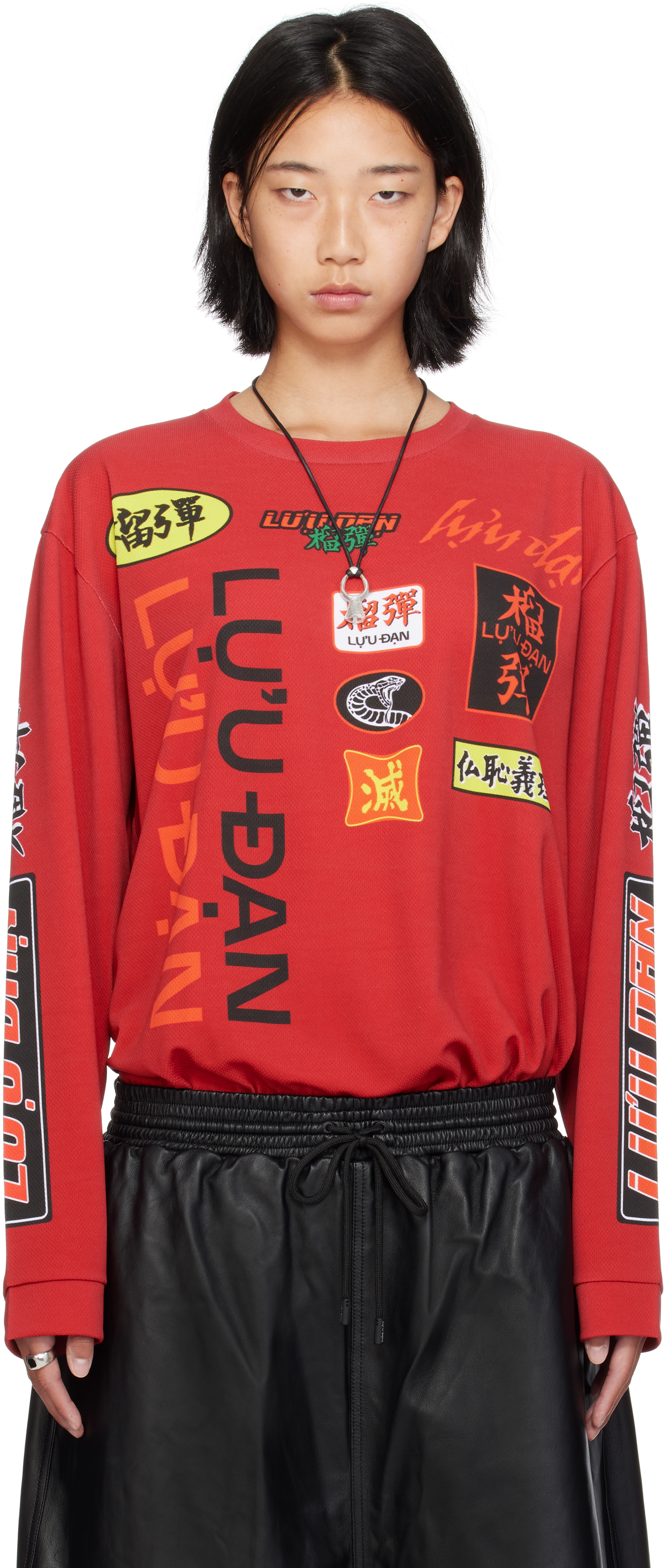 Lu'u Dan Red Oversized Long Sleeve Jersey