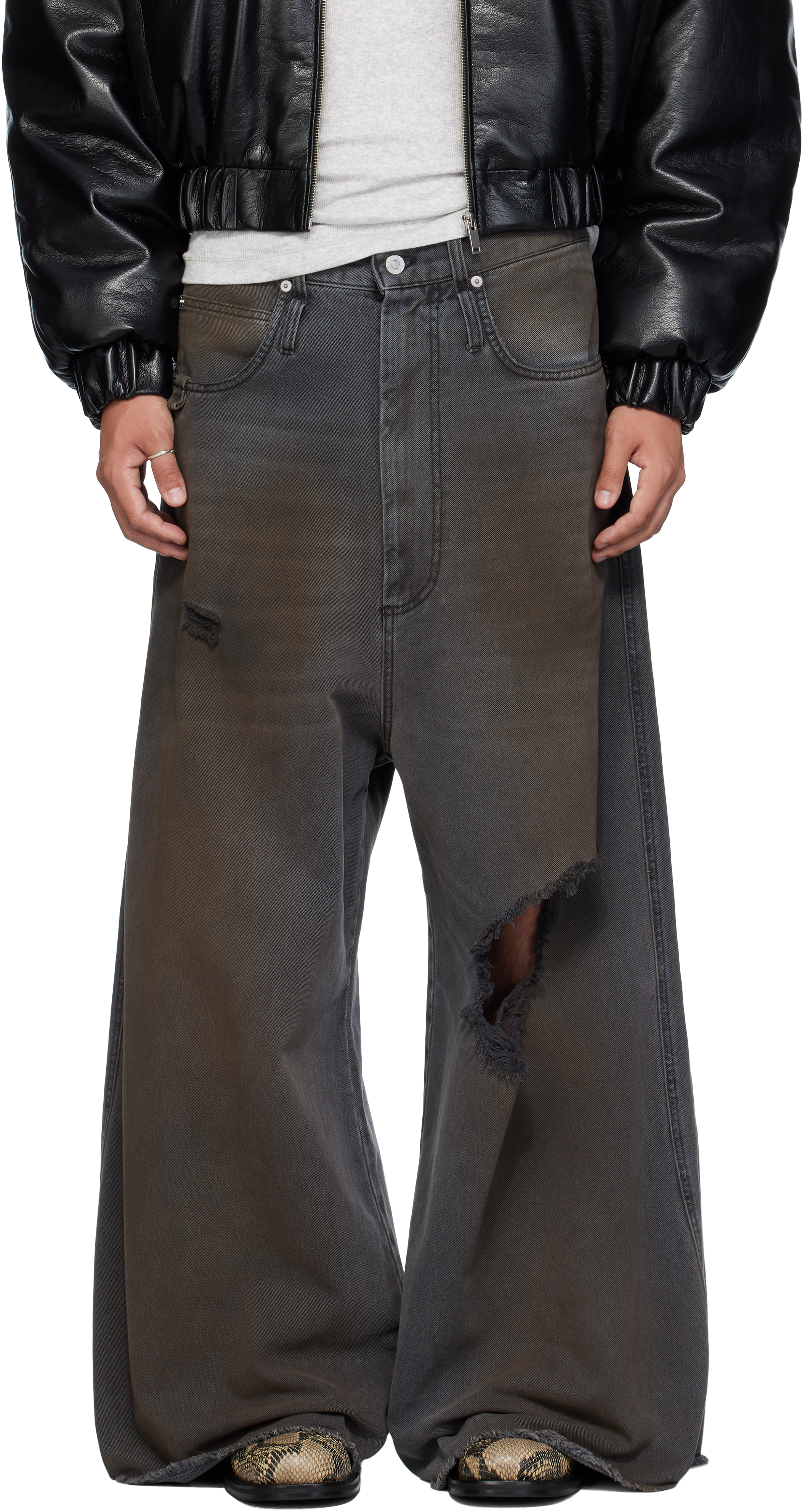 Lu'u Dan Gray Dumpster Jeans In Black