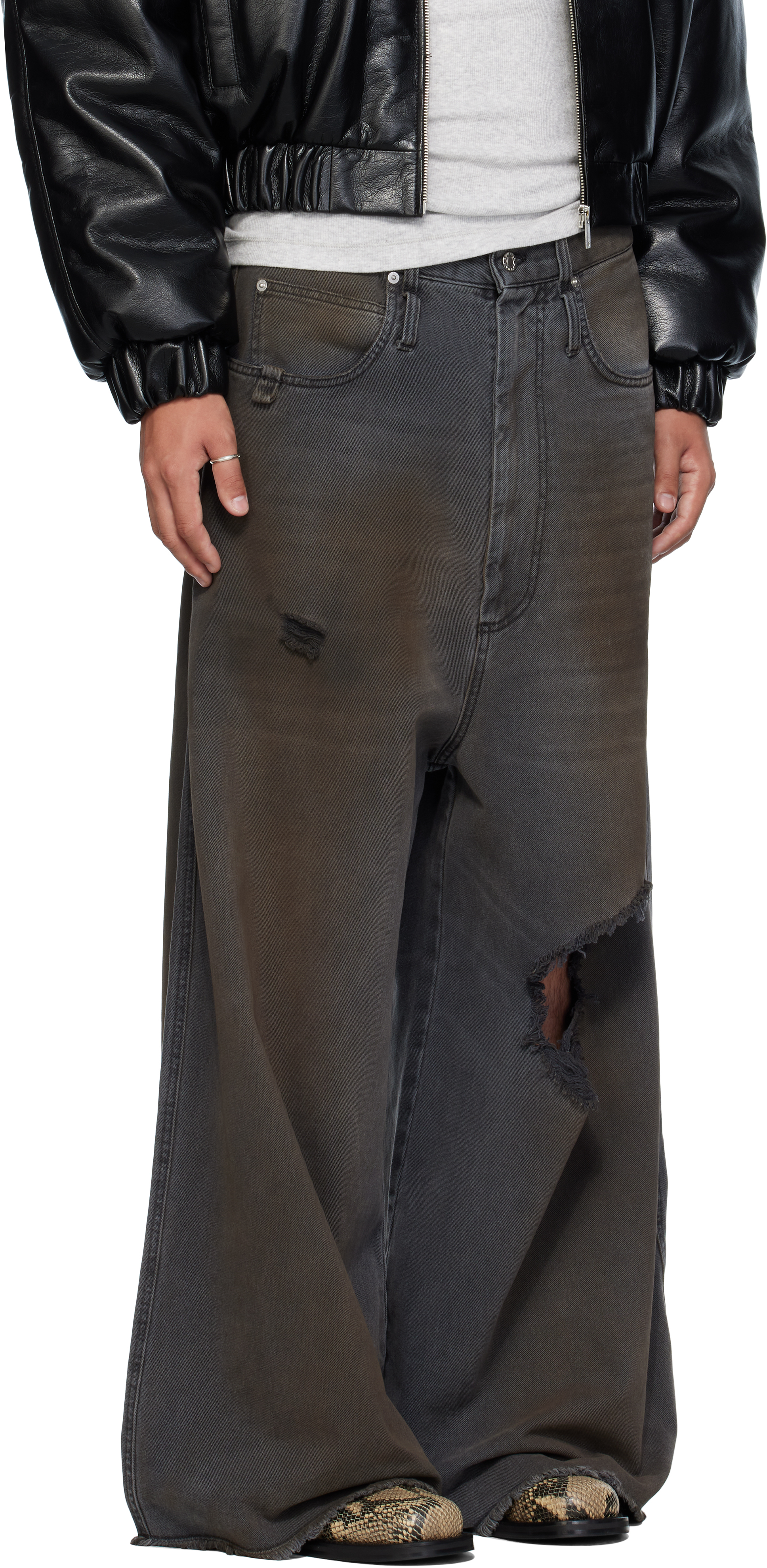 Lu'u Dan Gray Dumpster Jeans In Black