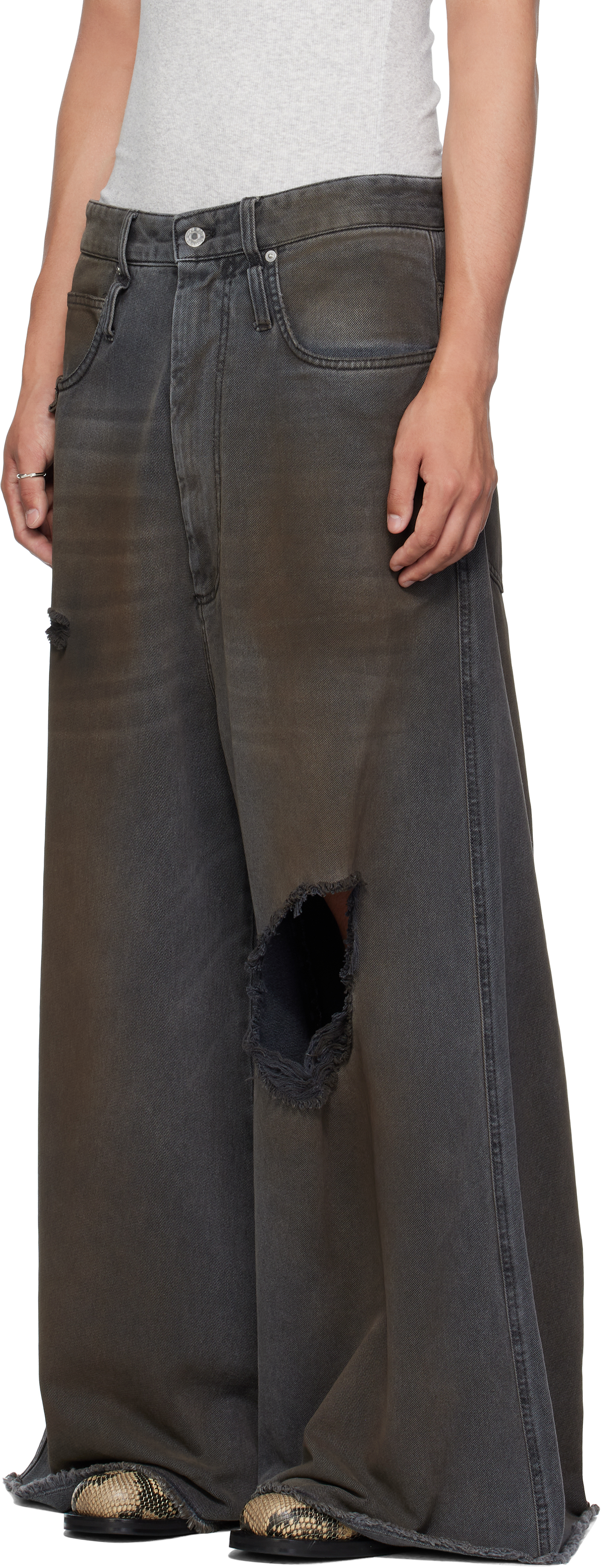 Lu'u Dan Gray Dumpster Jeans In Black