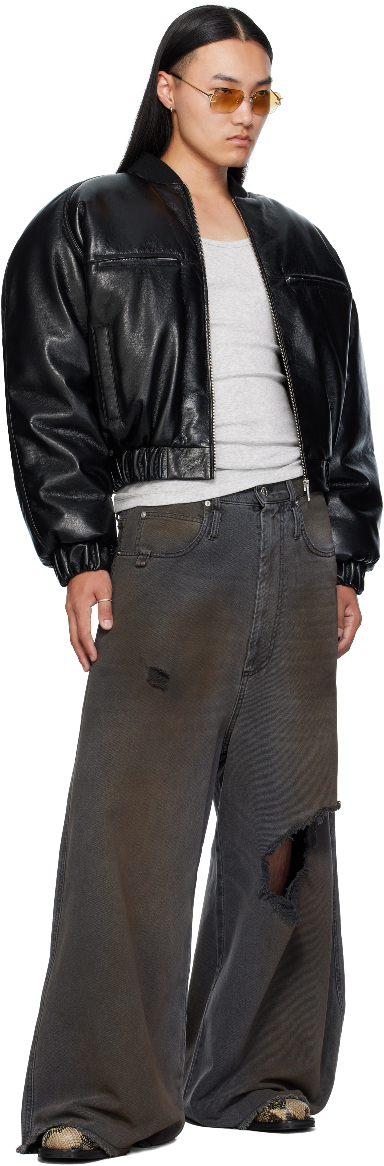 Lu'u Dan Gray Dumpster Jeans In Black