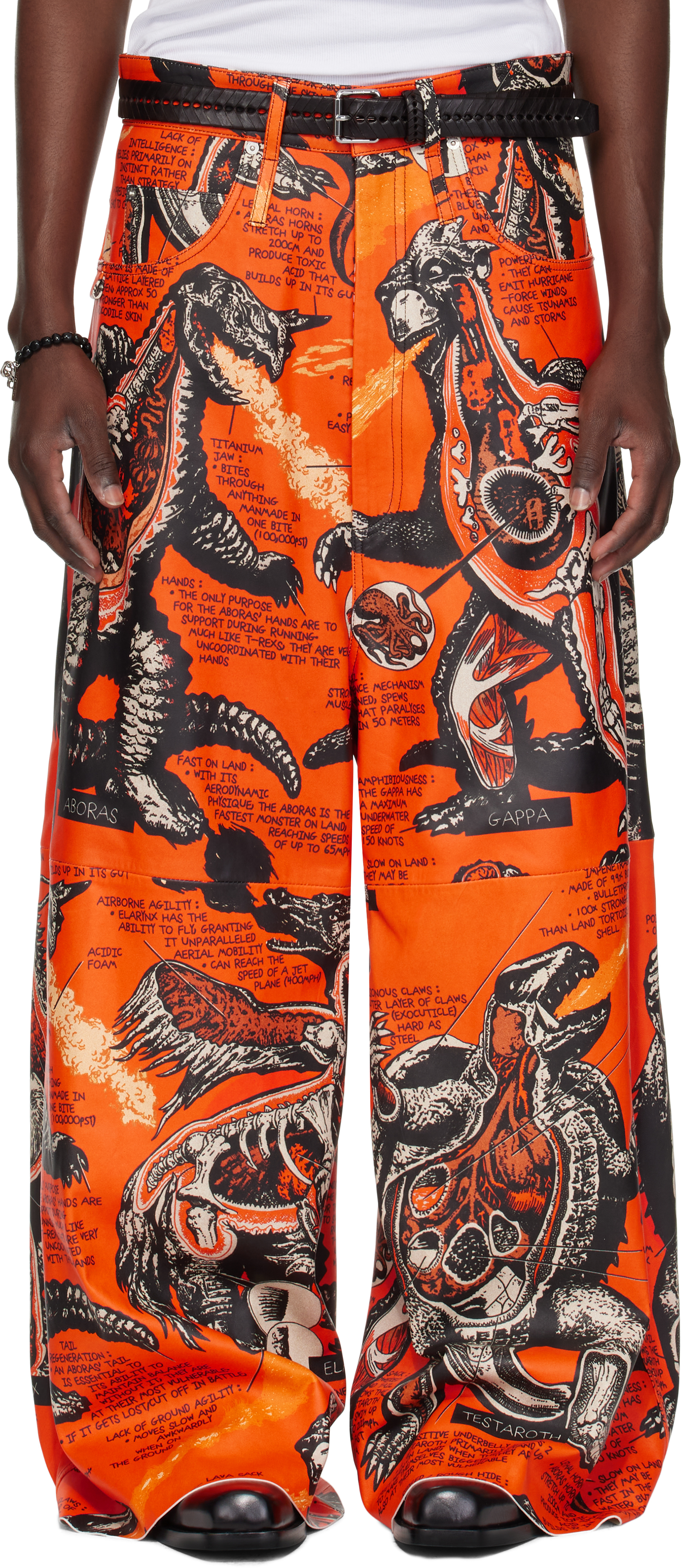 Orange Dumpster Leather Pants
