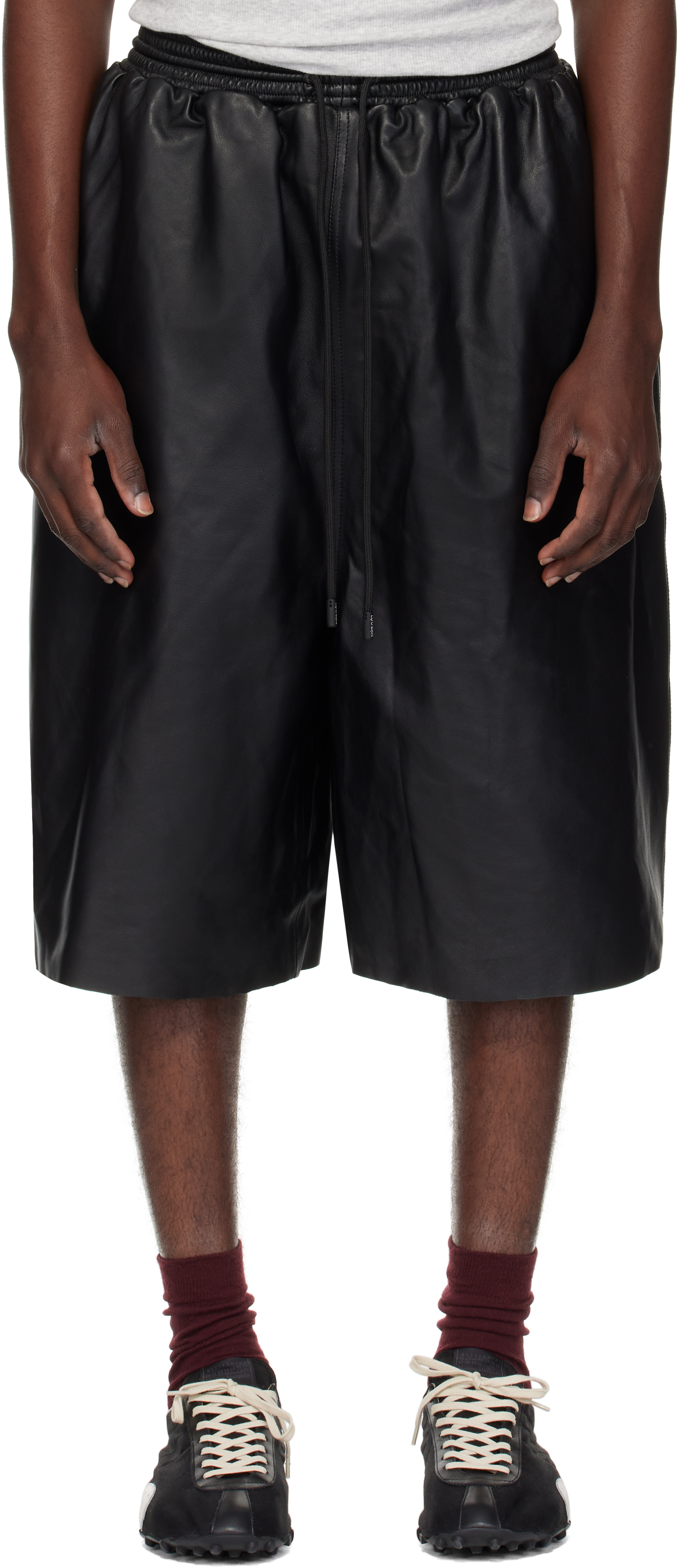 Black B Ball Leather Pants