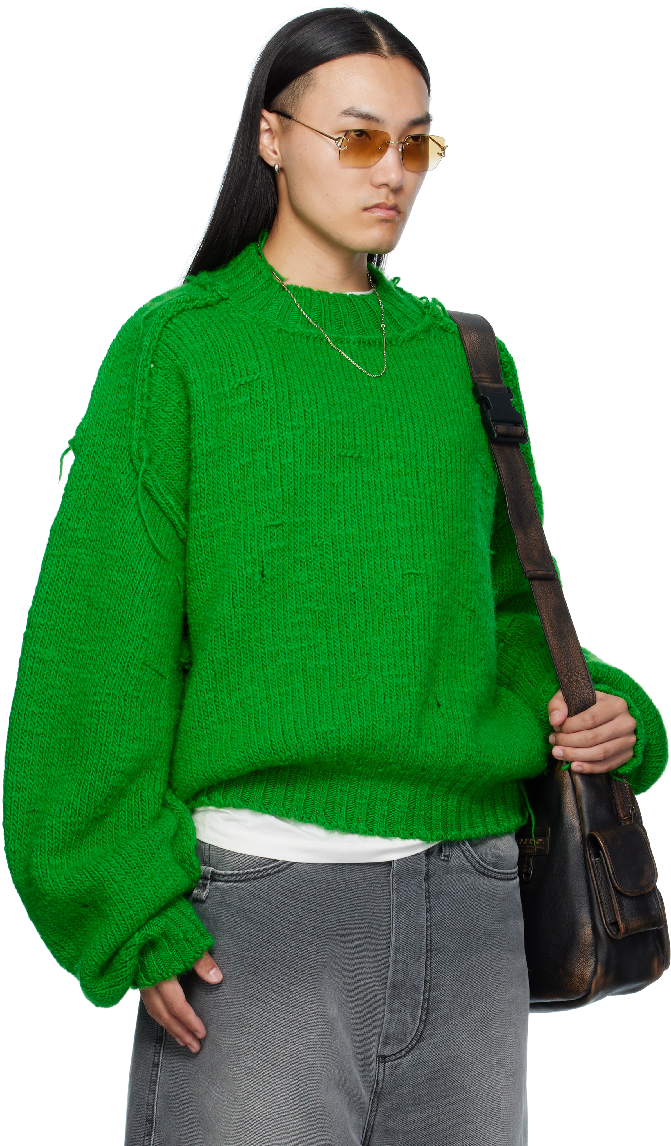 Lu'u Dan Green Kingpin Knit Sweater In Green