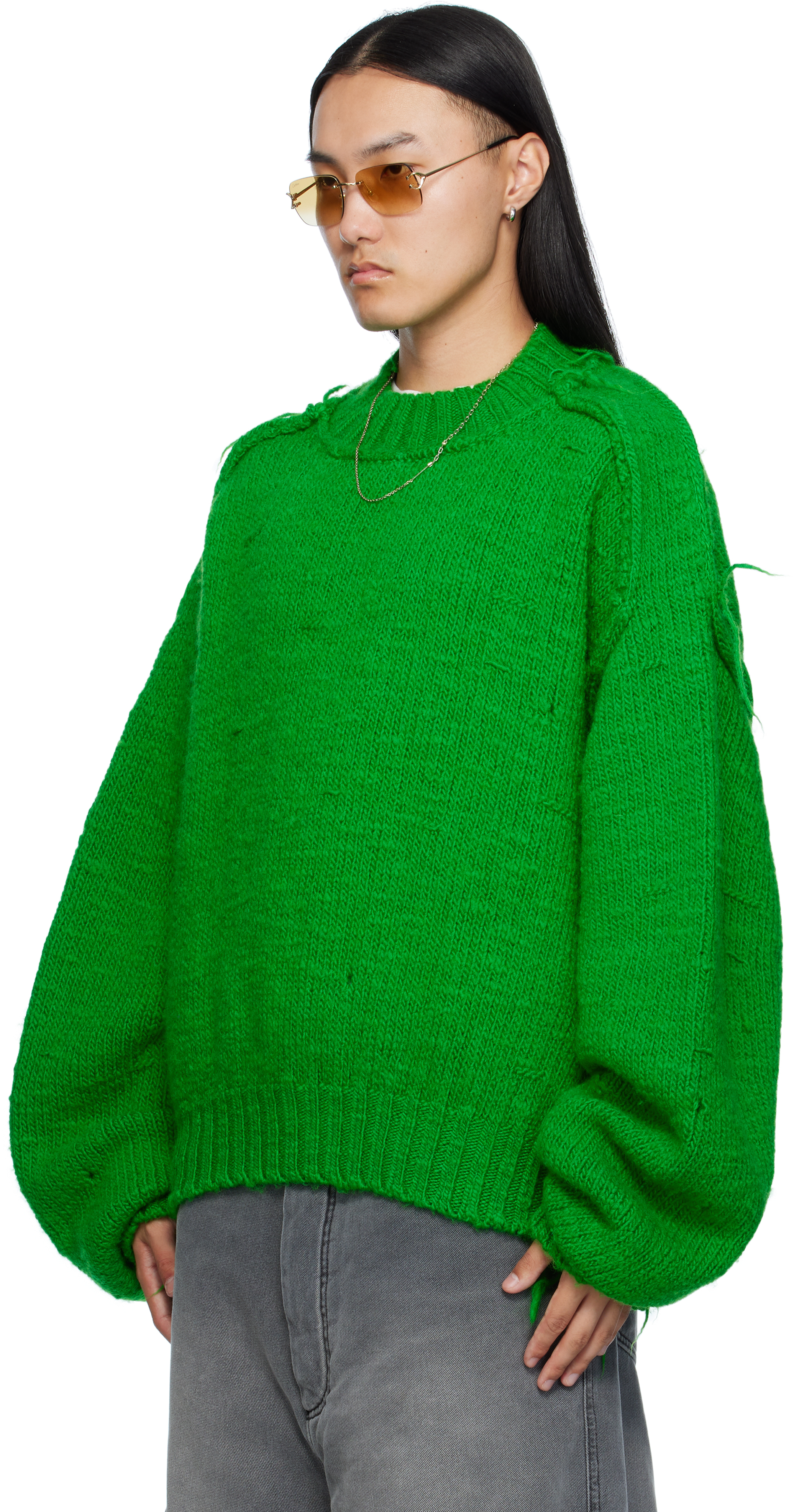 Lu'u Dan Green Kingpin Knit Sweater In Green