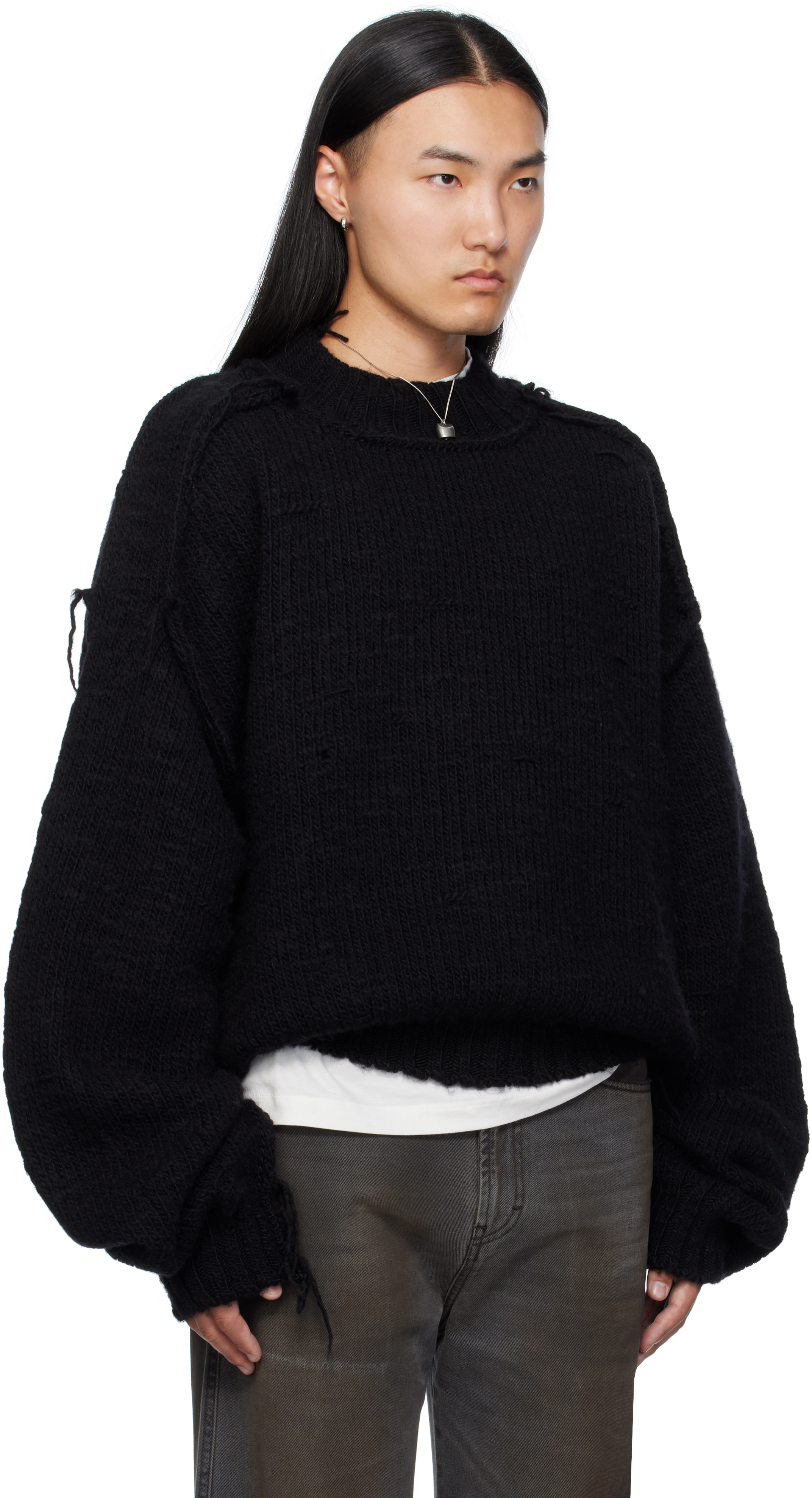 Lu'u Dan Kingpin Knit Sweater In Black