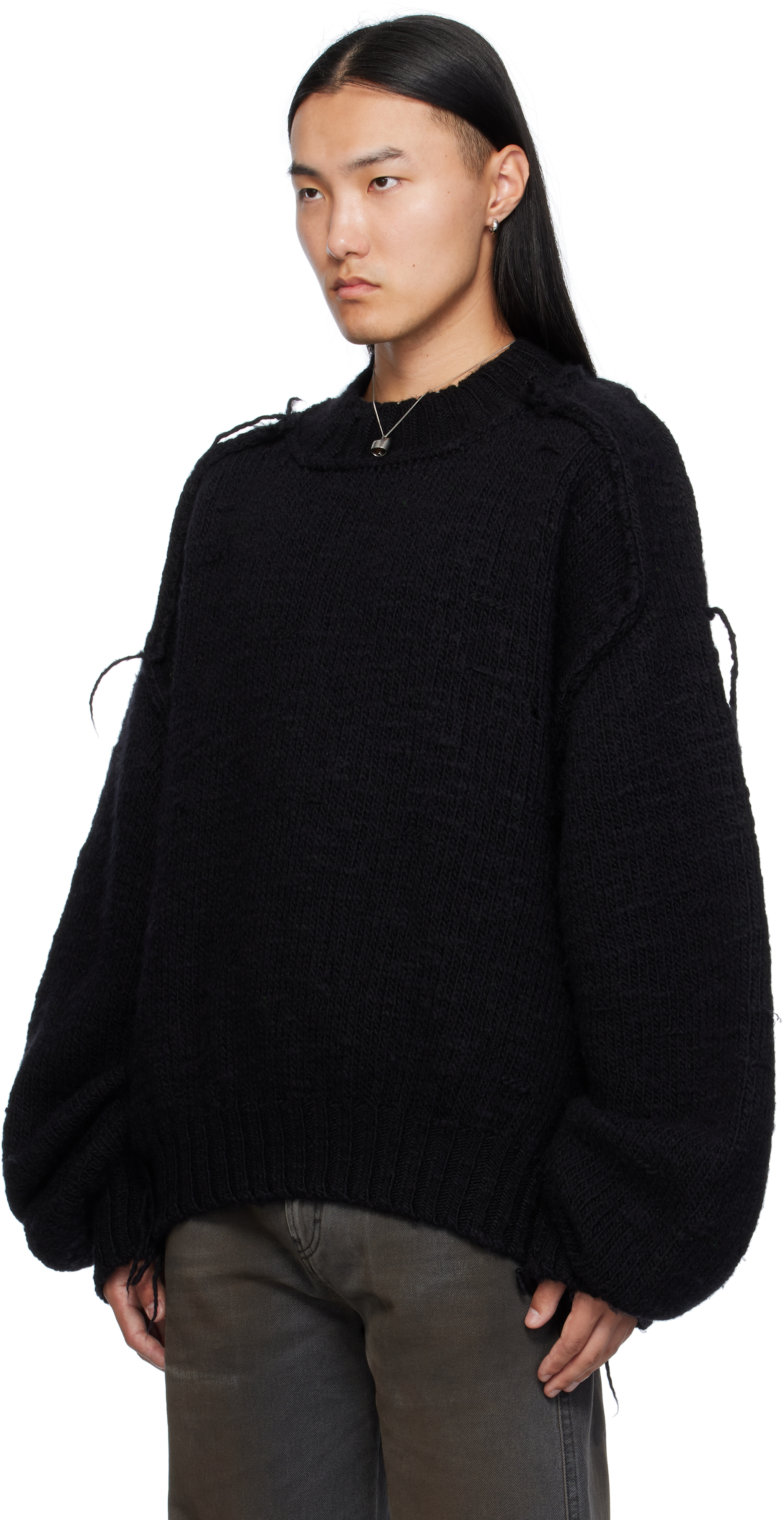 Lu'u Dan Kingpin Knit Sweater In Black