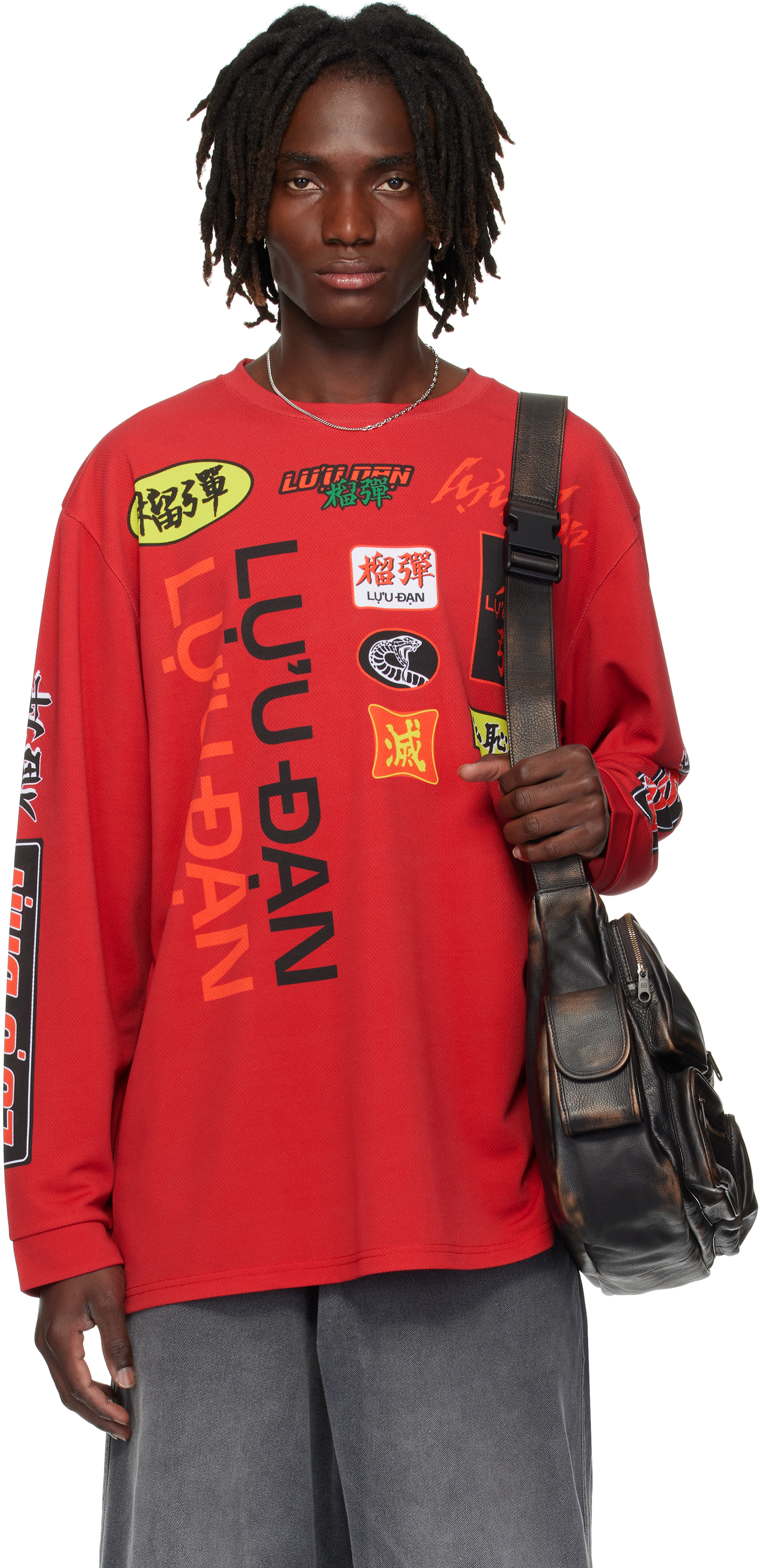 Red Oversized Long Sleeve Jersey