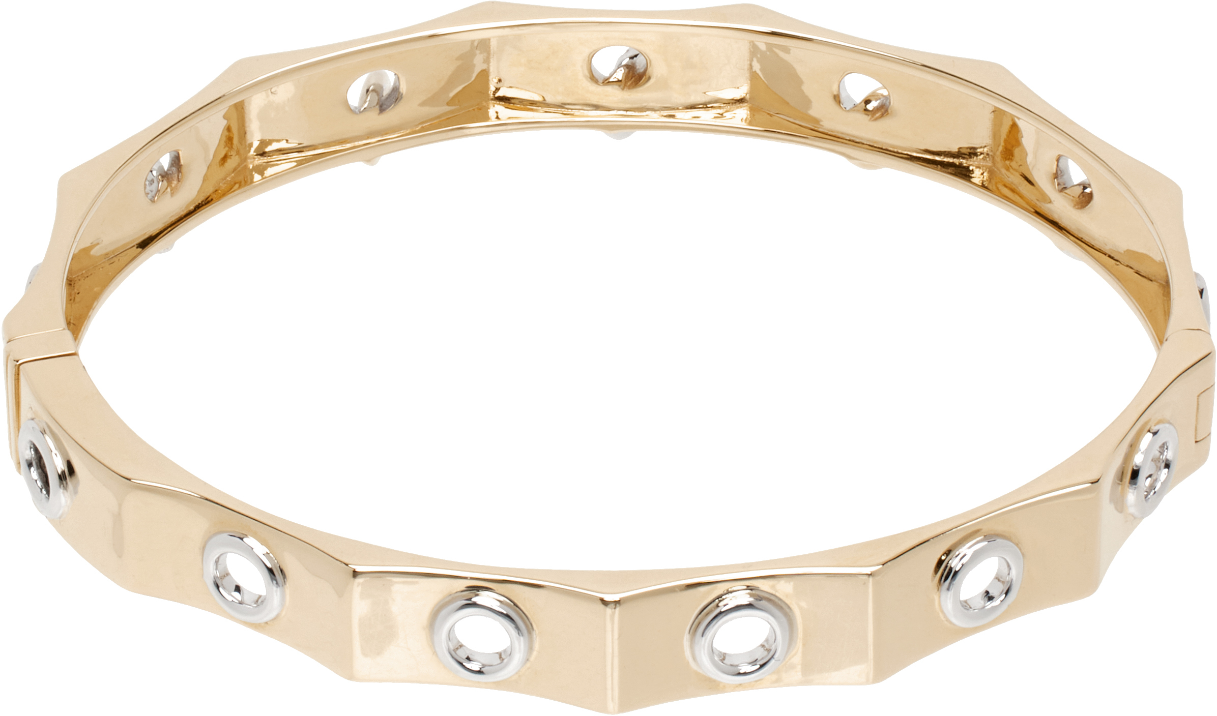Rainbow K Gold Eyet Diamond Bracelet In 14k Yg Wg