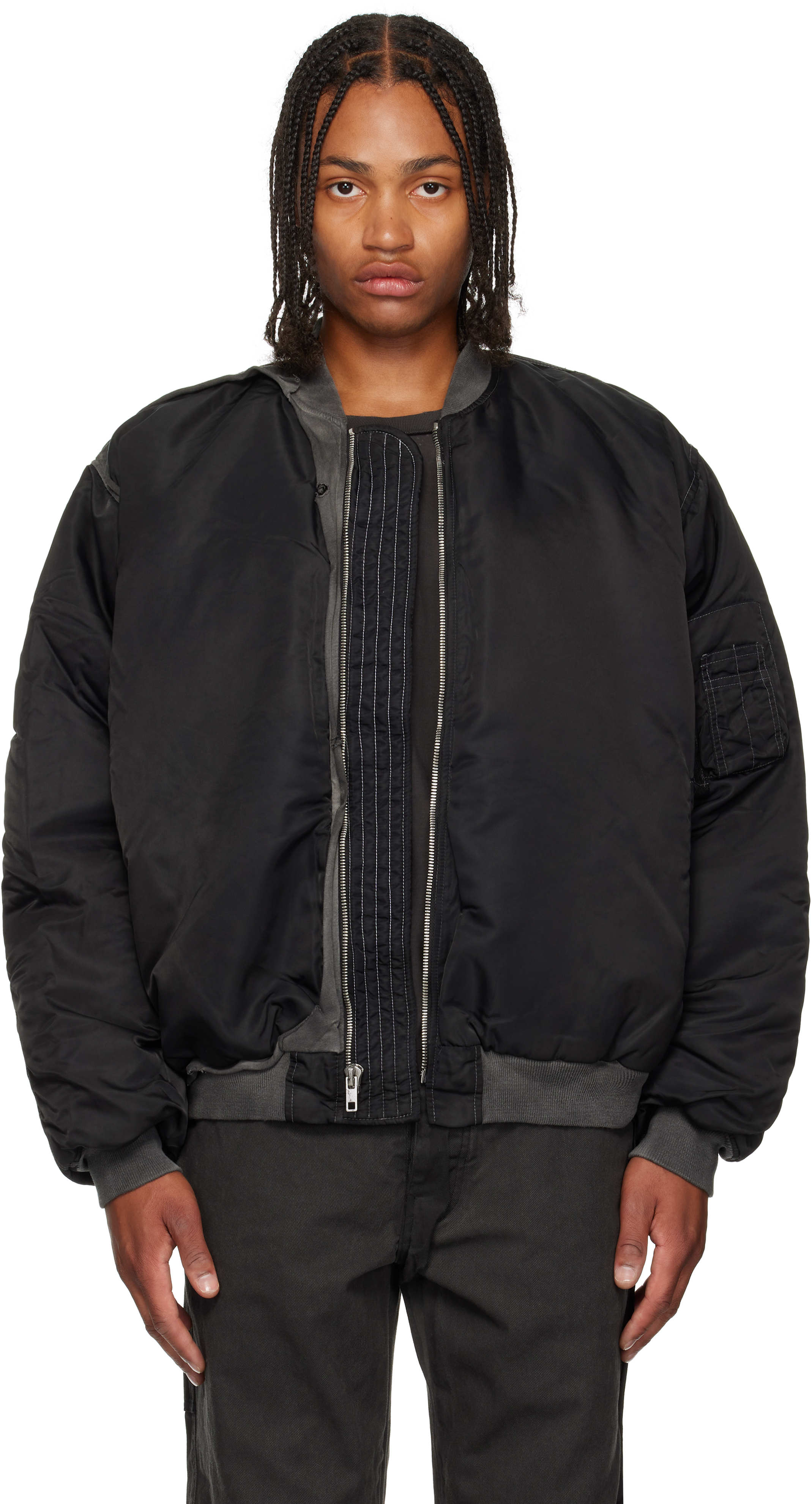 Alexander Digenova Black Cutout Bomber Jacket