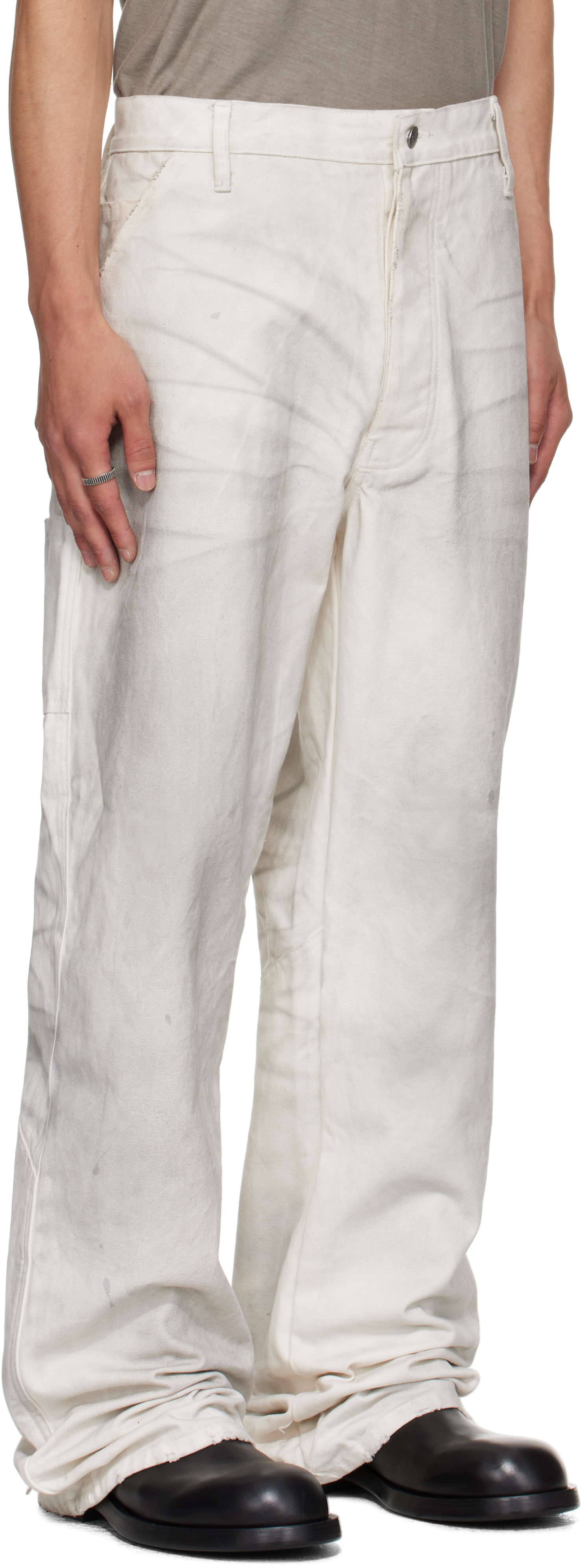 Alexander Digenova Off-white Underground Trousers In White