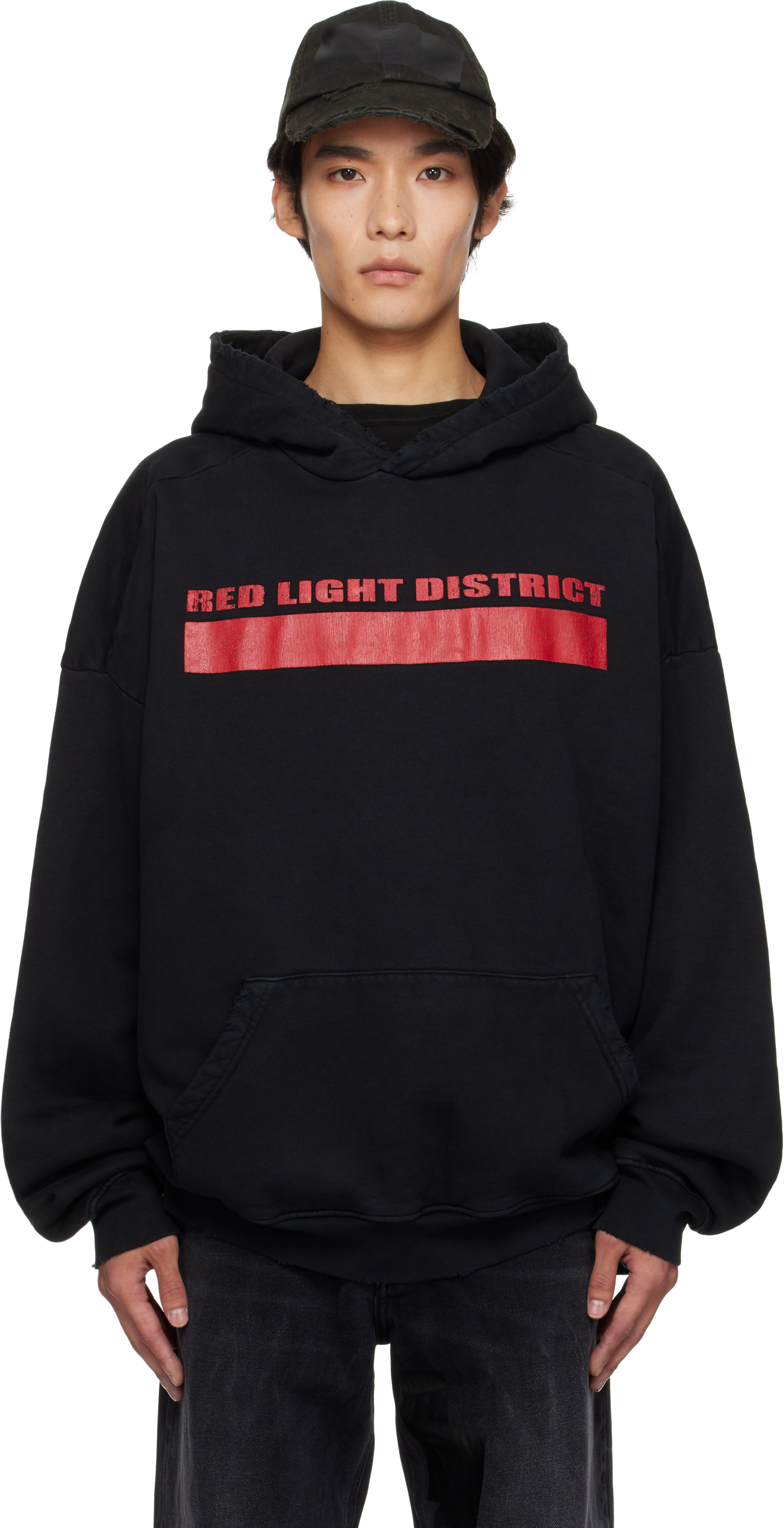Alexander Digenova Black 'red Light District' Hoodie In Black