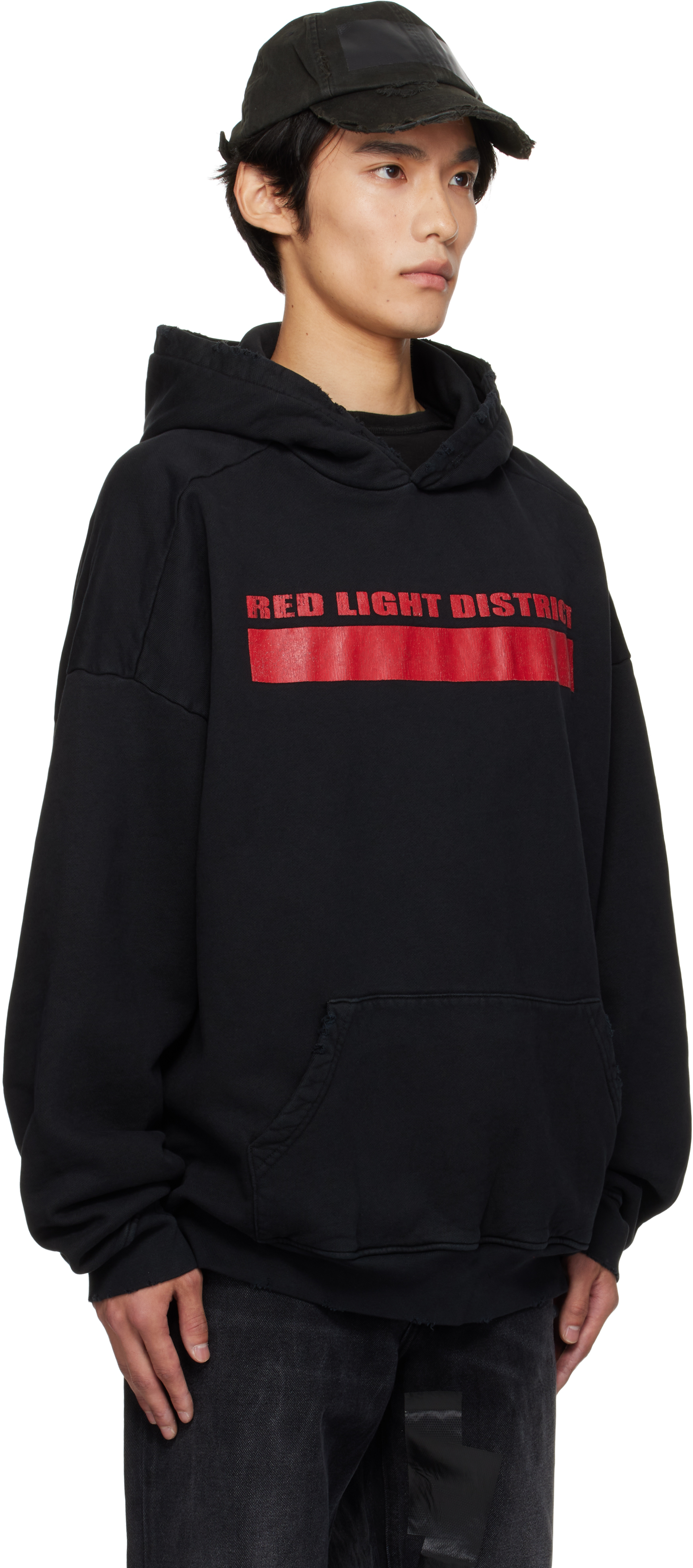 Alexander Digenova Black 'red Light District' Hoodie In Black