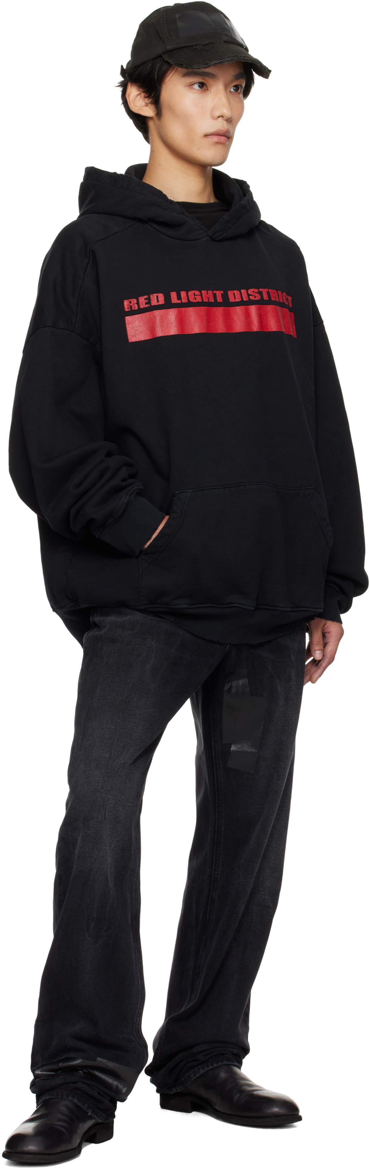 Alexander Digenova Black 'red Light District' Hoodie In Black