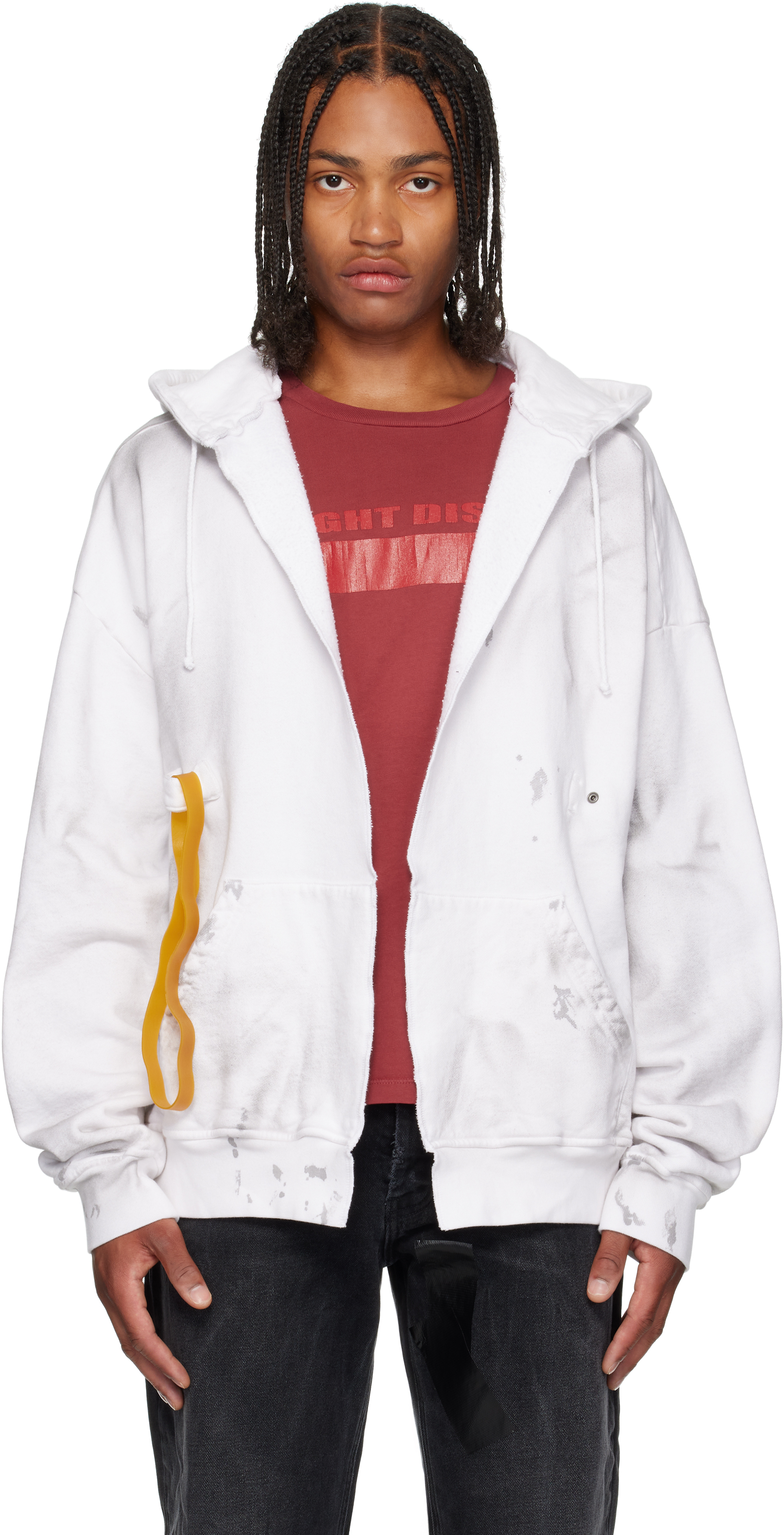 ALEXANDER DIGENOVAのオフホワイト ラバーバンド フーディがセール中