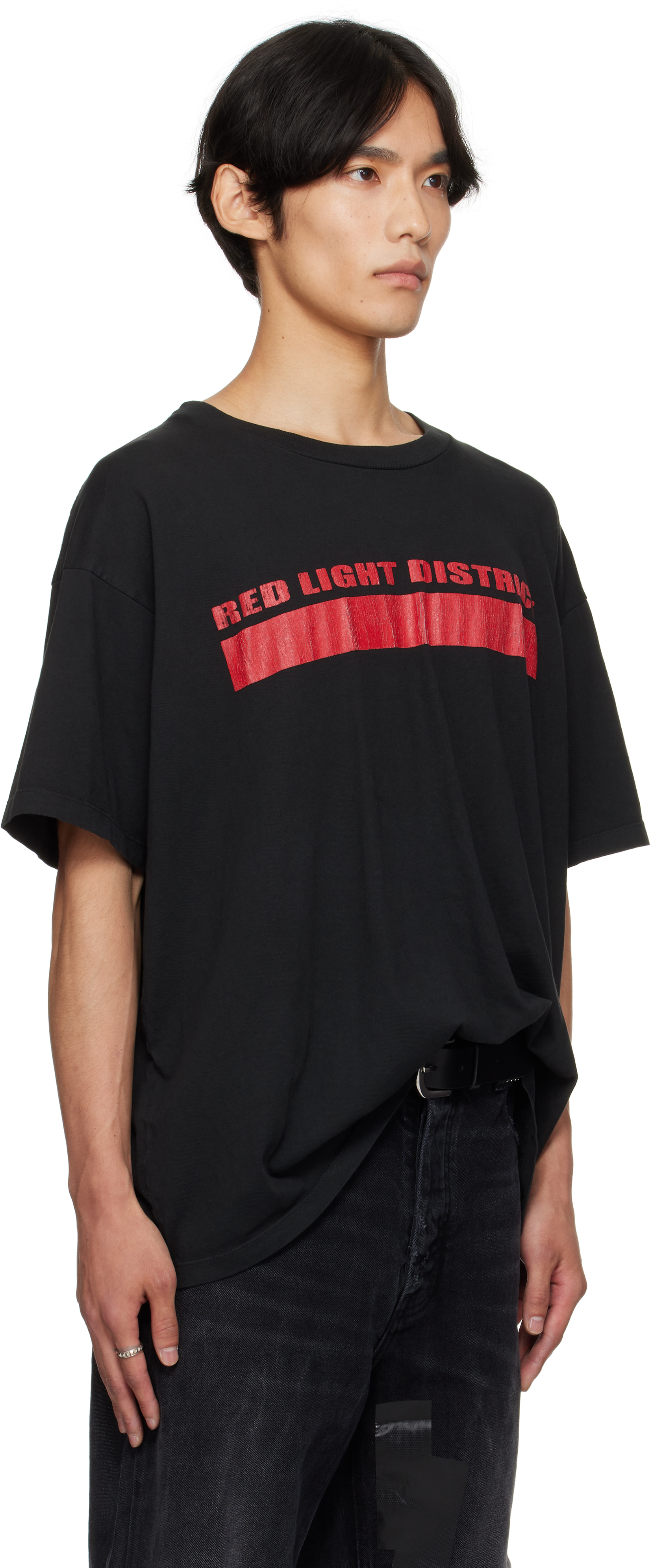 Alexander Digenova Black 'red Light District' T-shirt In Black