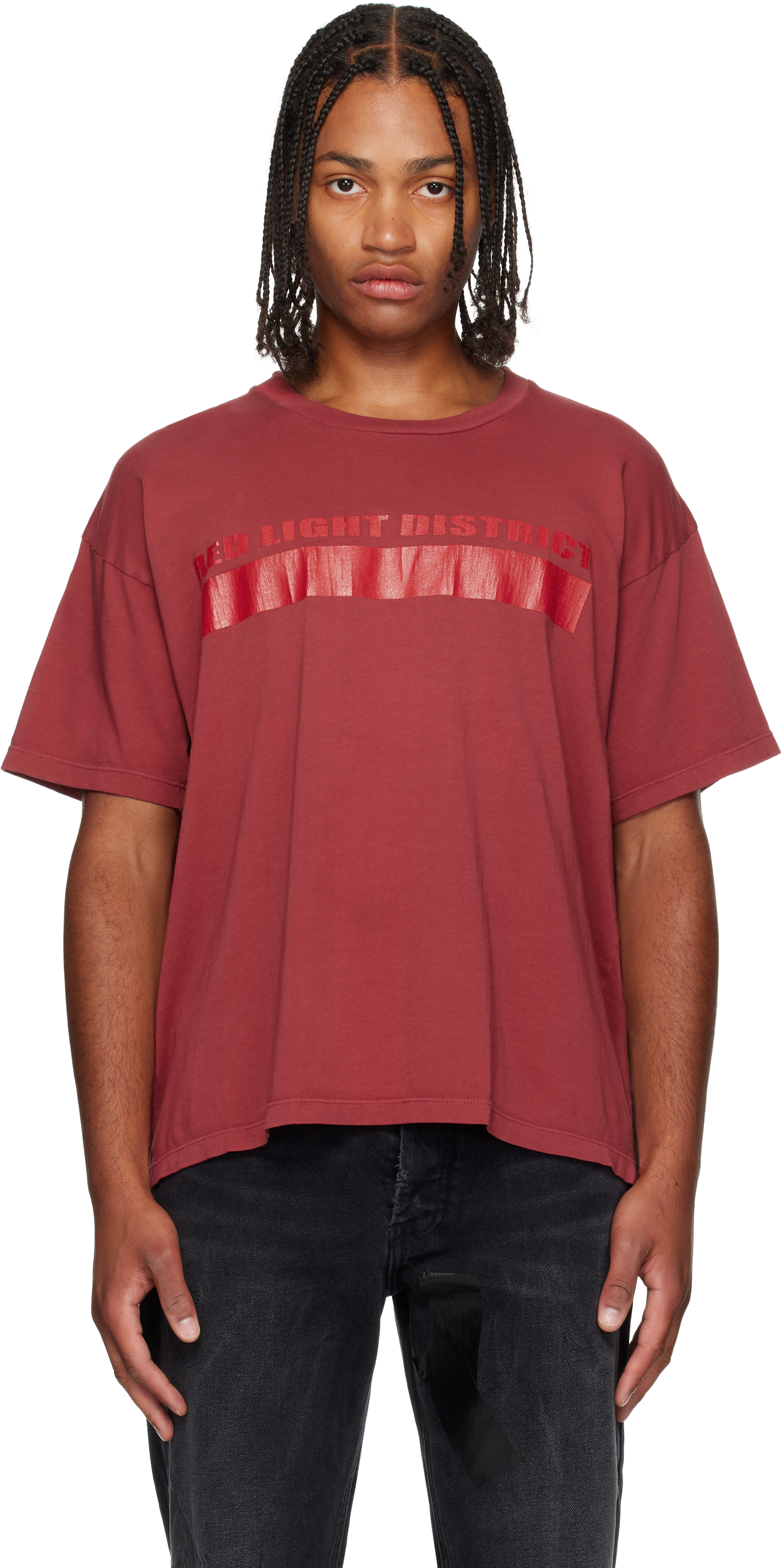 Alexander Digenova Red 'red Light District' T-shirt In Red