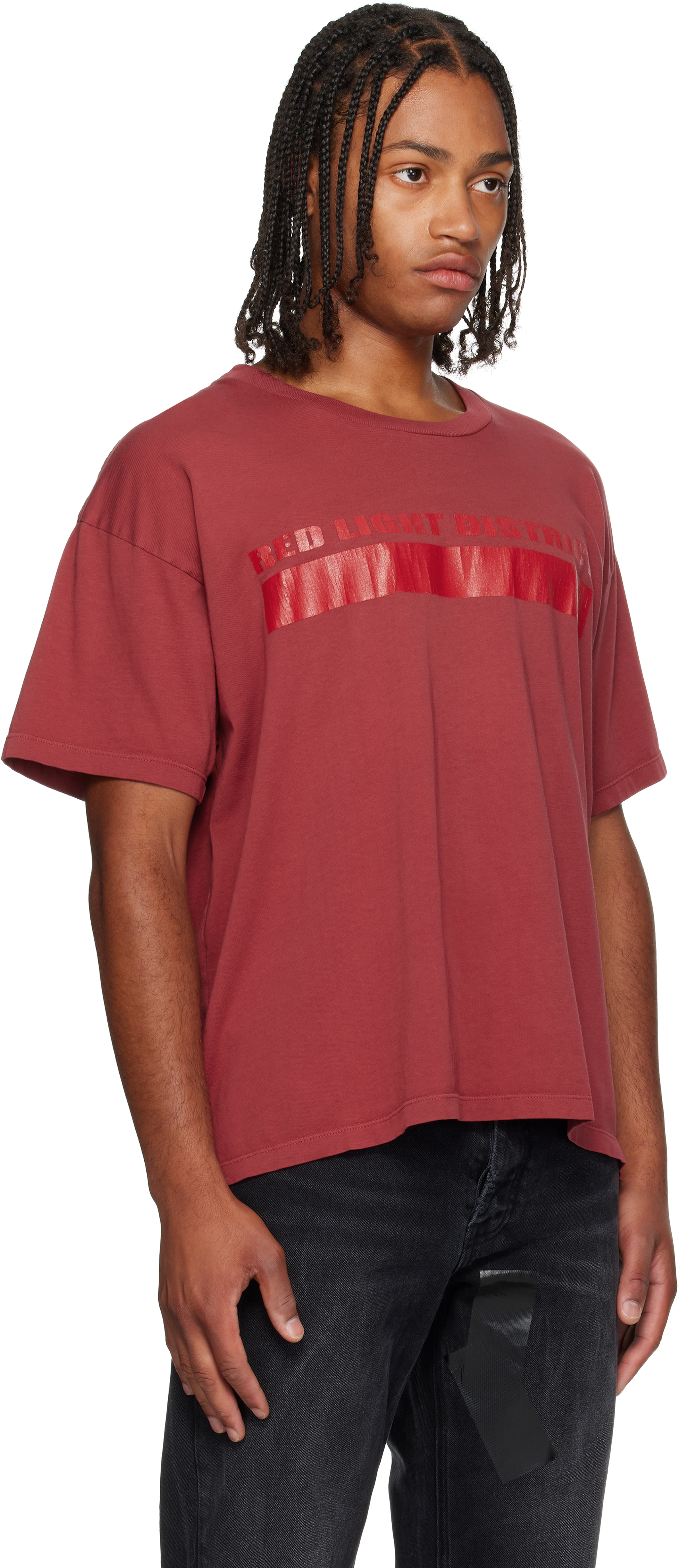 Alexander Digenova Red 'red Light District' T-shirt In Red
