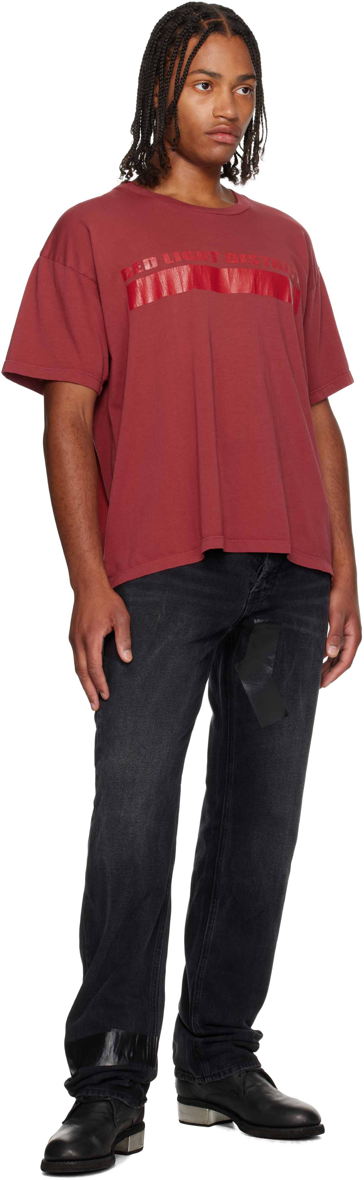 Alexander Digenova Red 'red Light District' T-shirt In Red